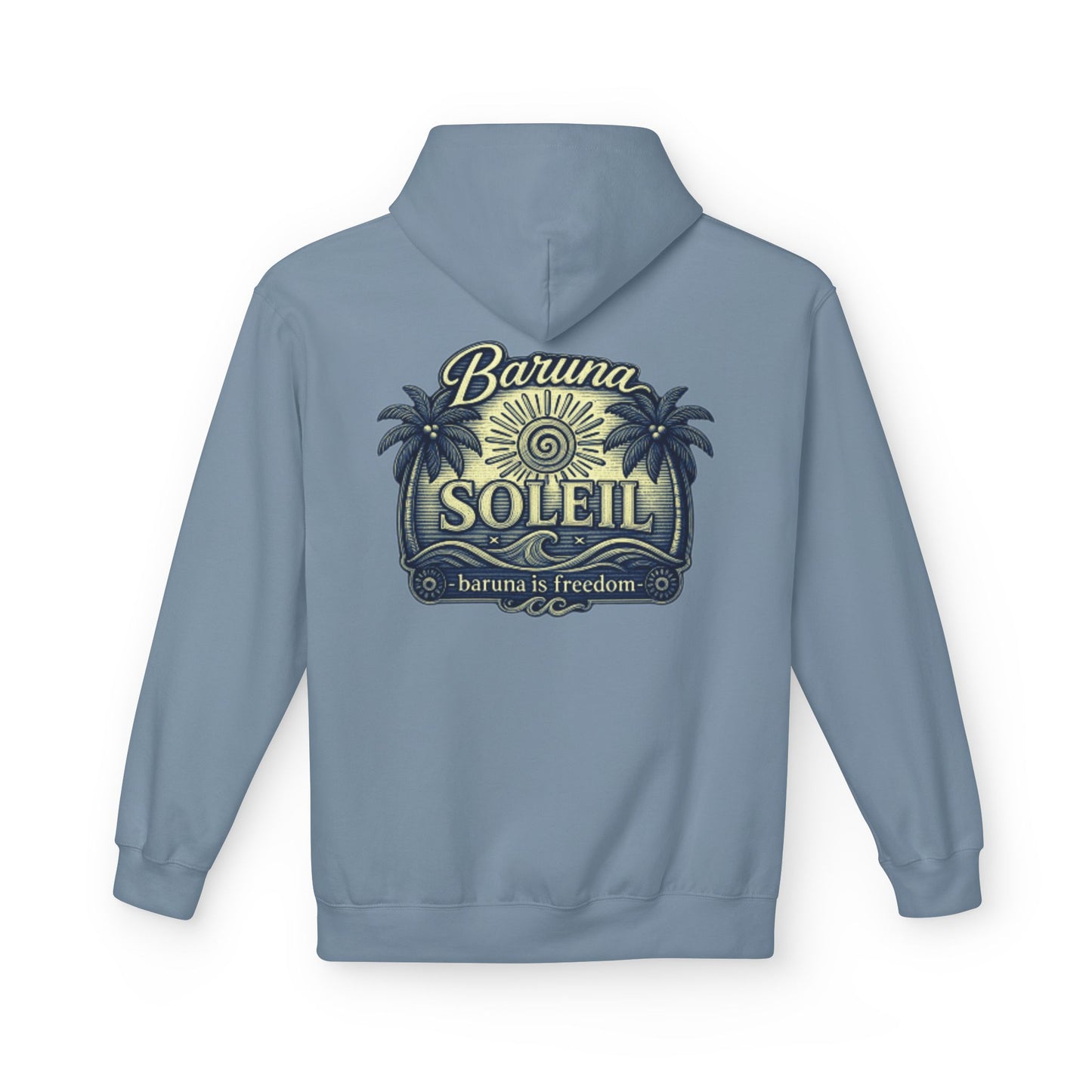 Baruna Soleil Hoodie — Tropical Palm Vintage Surf Pullover