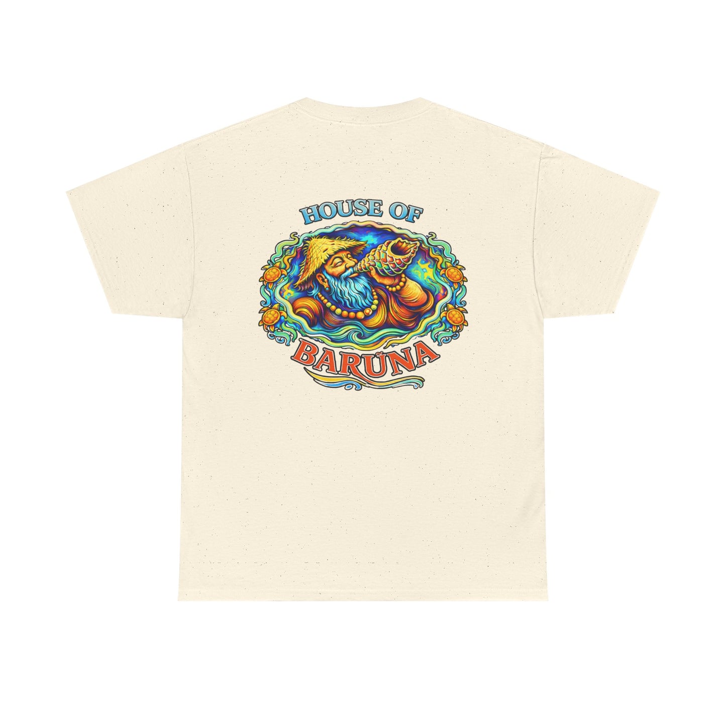 House of Barūna Men's T'shirt – Tropical Surf God Design Tee (Back Print)
