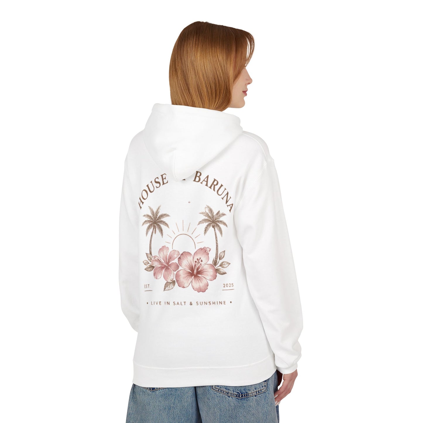 House of Baruna Tropical Floral Sunset Woman's Hoodie