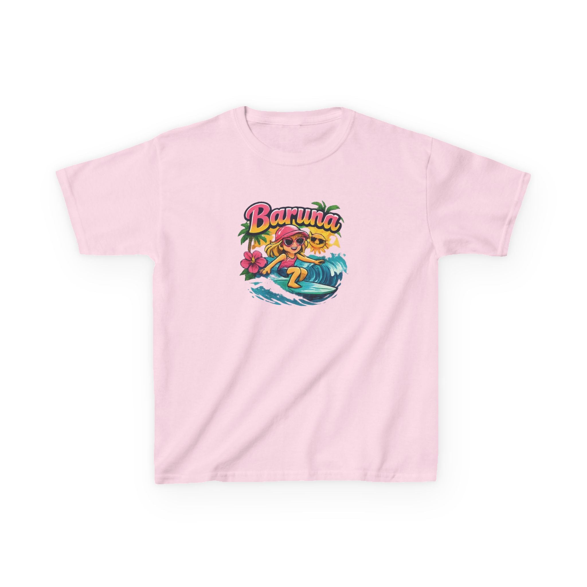 House Of Baruna Kid's T'shirt - Surfing Girl Tropical Beach