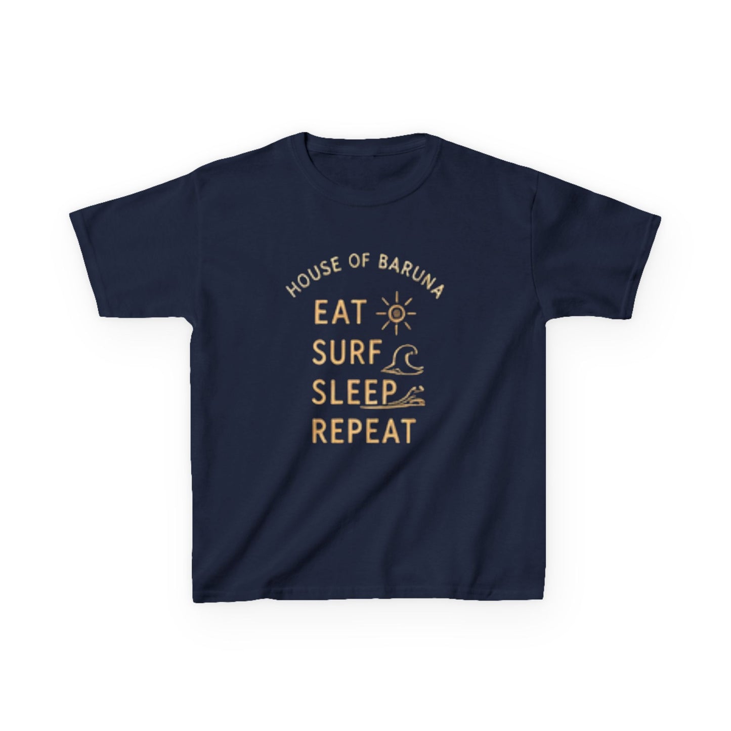 "Eat Surf Sleep Repeat" Surfboard Tee for Beach-Loving Kids