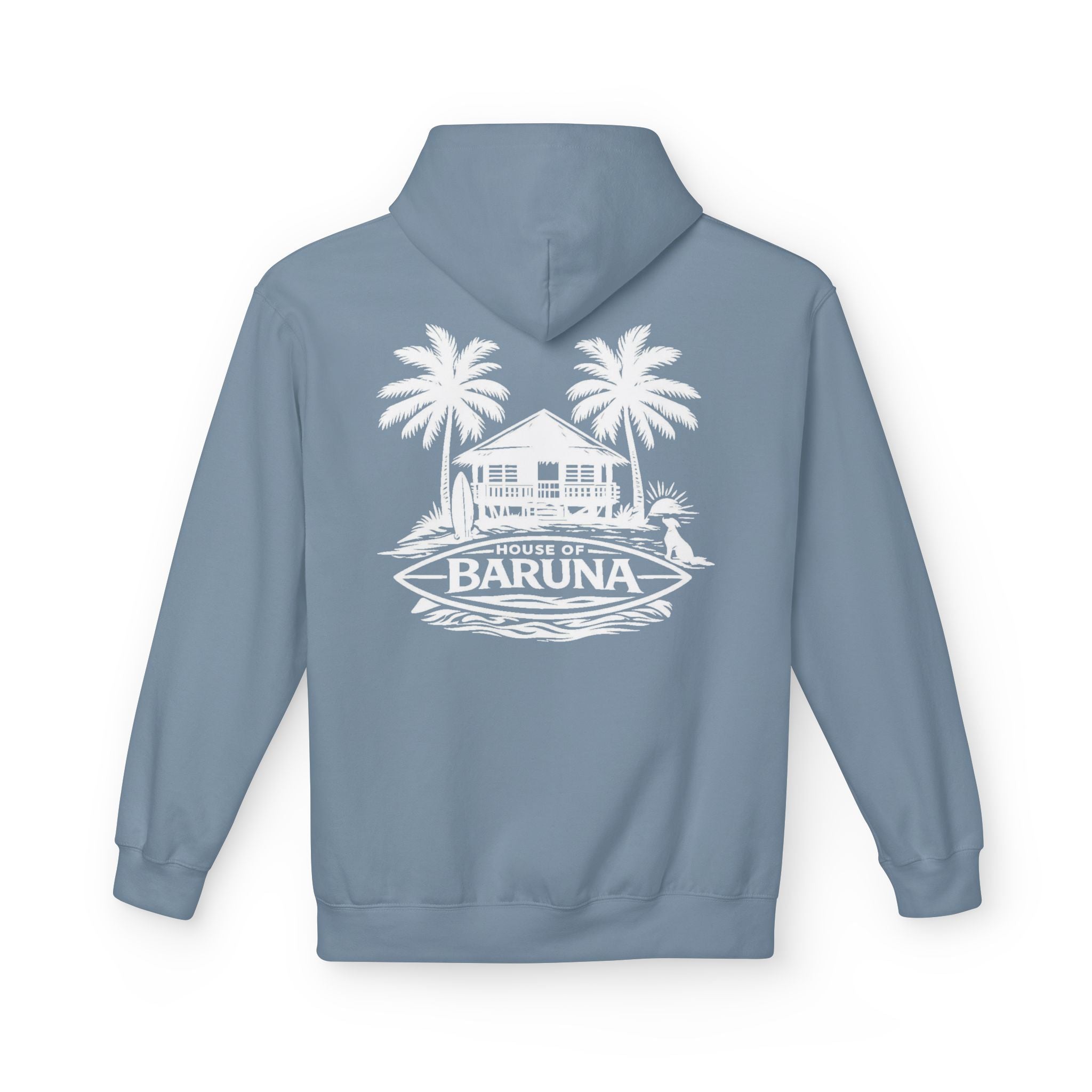House of Baruna Men's Hoodie — Tropical Palm Beach Shack Sweatshirt