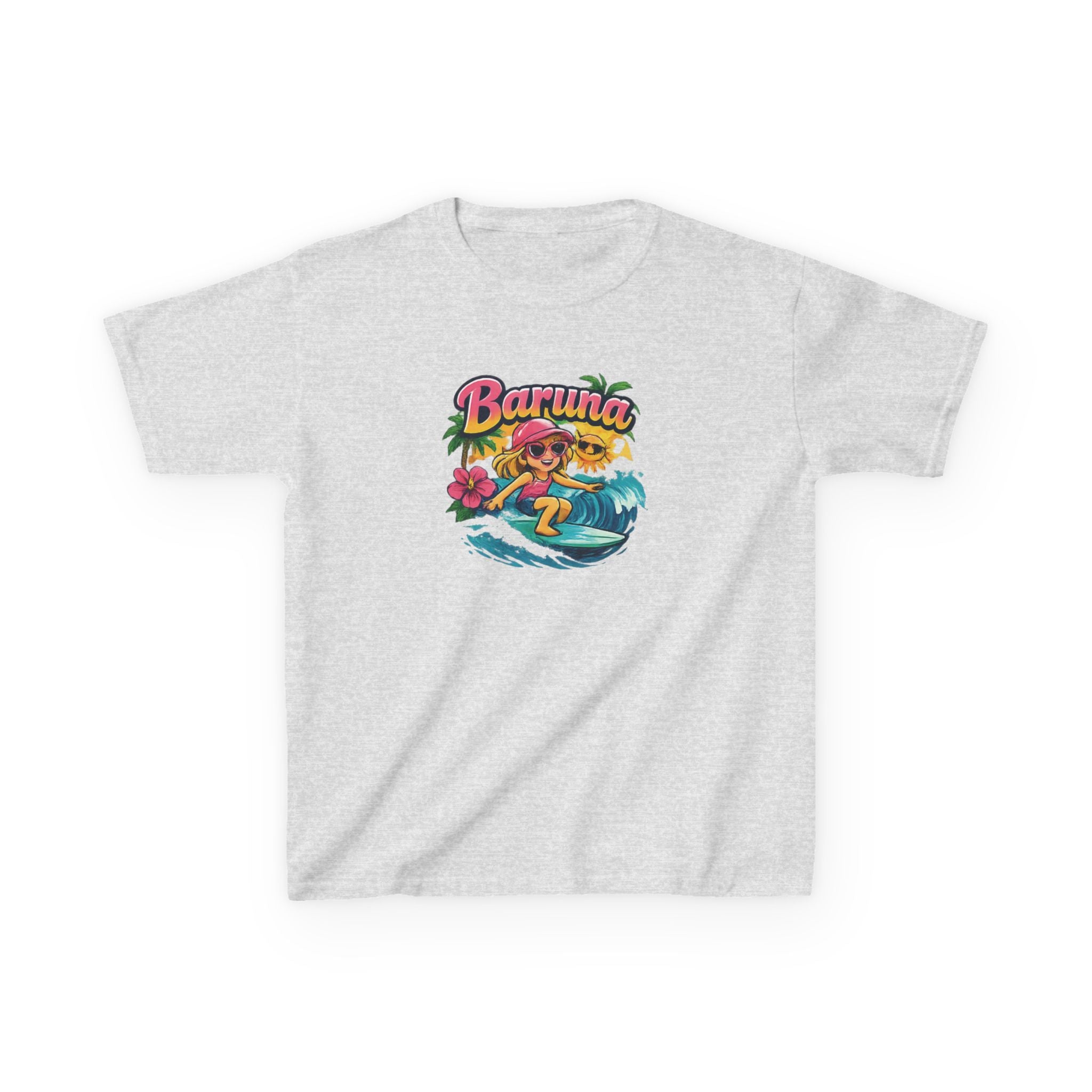 House Of Baruna Kid's T'shirt - Surfing Girl Tropical Beach