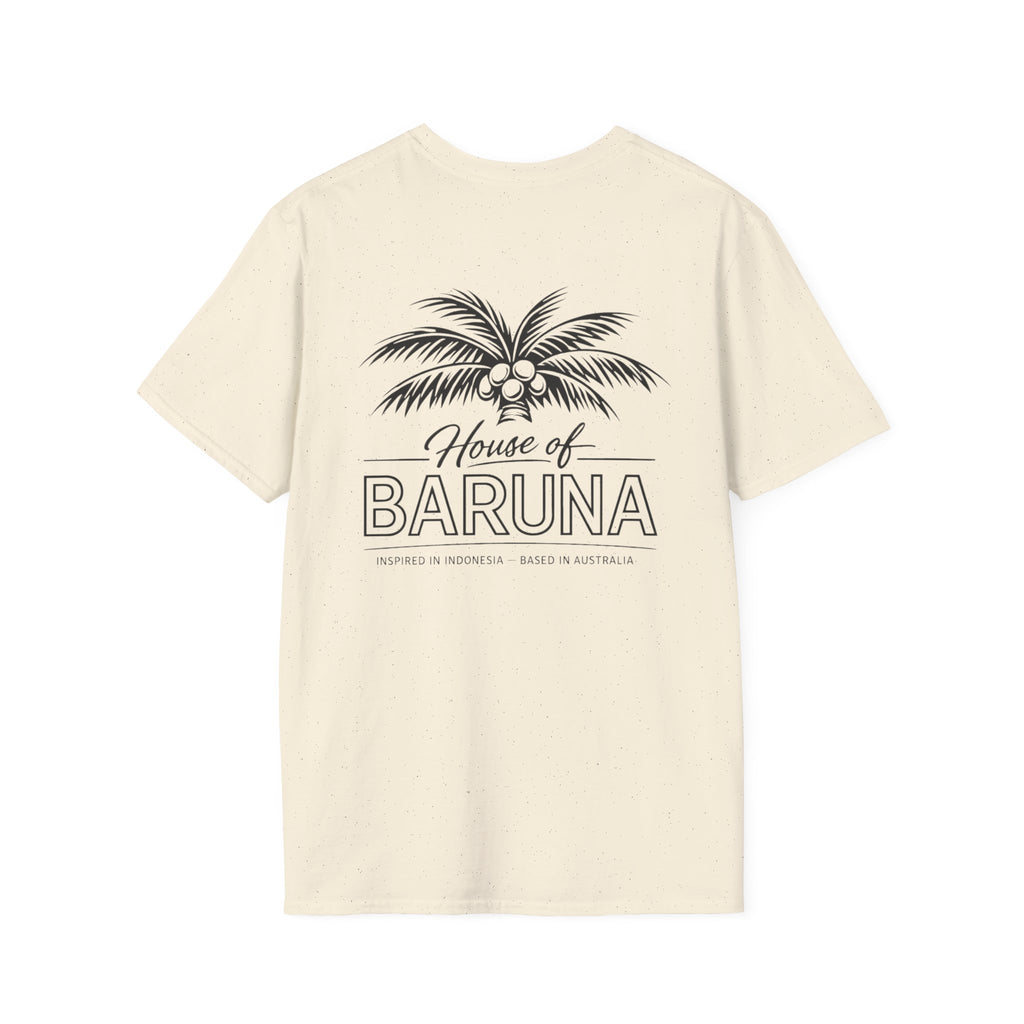 House of Baruna Men's Surf T-Shirt – Vintage Palm Back Print Tee