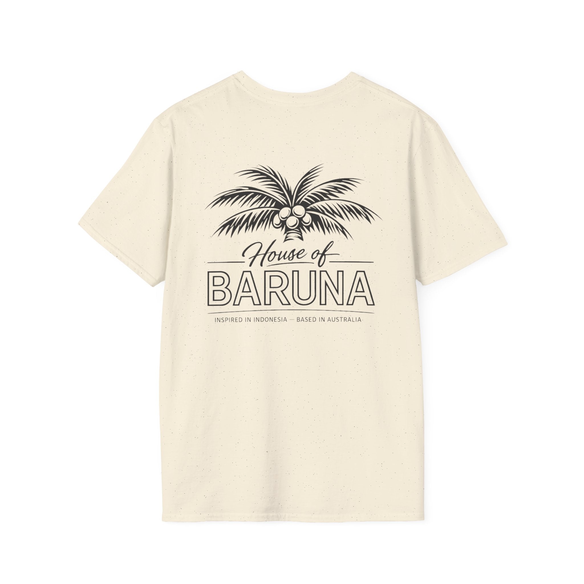 House of Baruna Men's Surf T-Shirt – Vintage Palm Back Print Tee