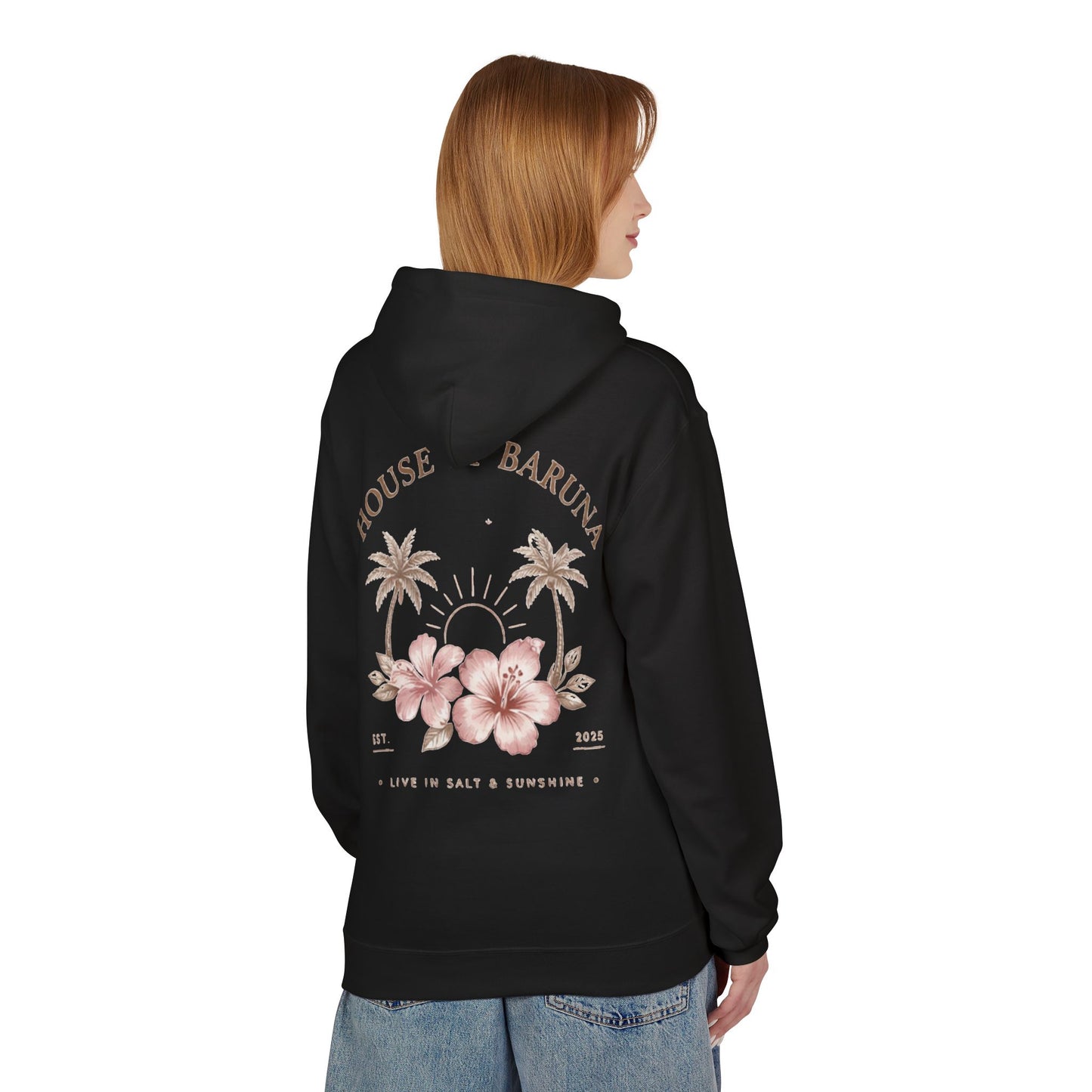 House of Baruna Tropical Floral Sunset Woman's Hoodie
