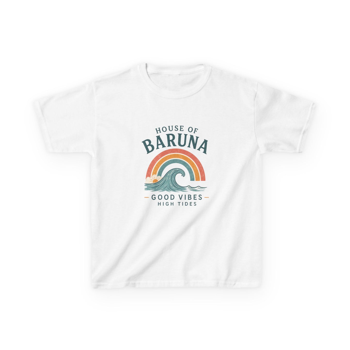 'House of Baruna' Rainbow Wave | Good Vibes Kid's Tee