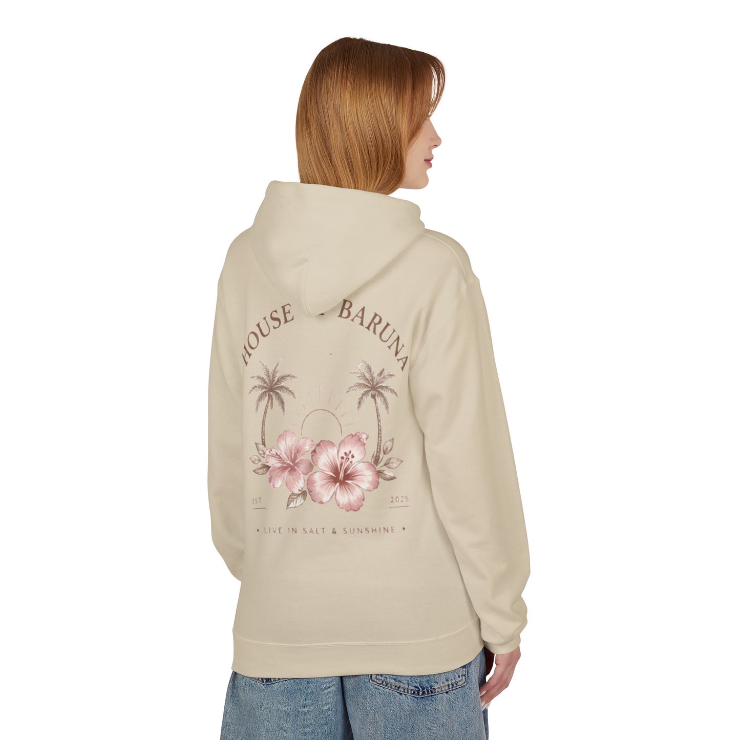 House of Baruna Tropical Floral Sunset Woman's Hoodie