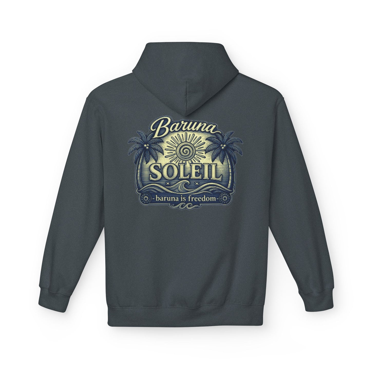 Baruna Soleil Hoodie — Tropical Palm Vintage Surf Pullover