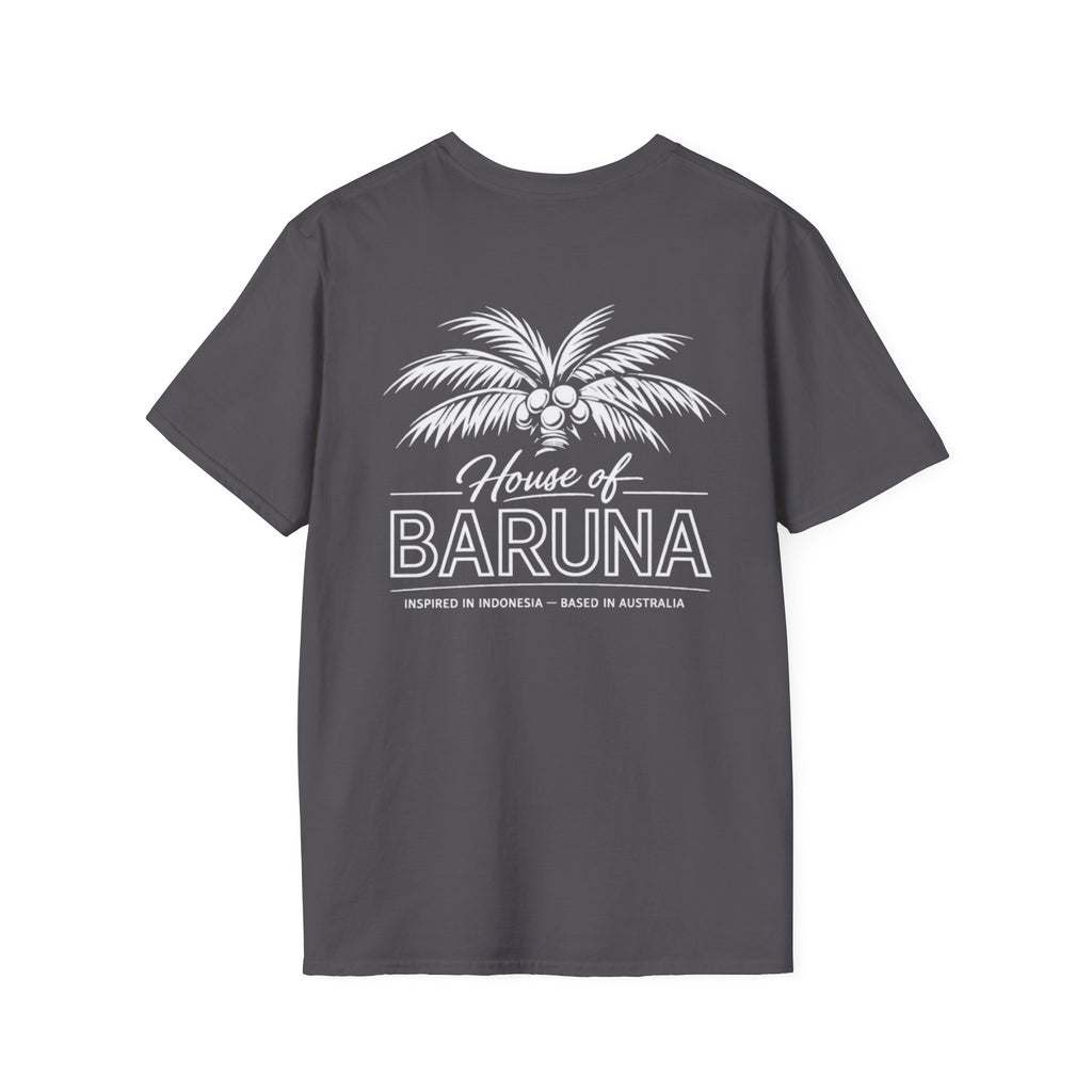 House of Baruna Men's Surf T-Shirt – Vintage Palm Back Print Tee