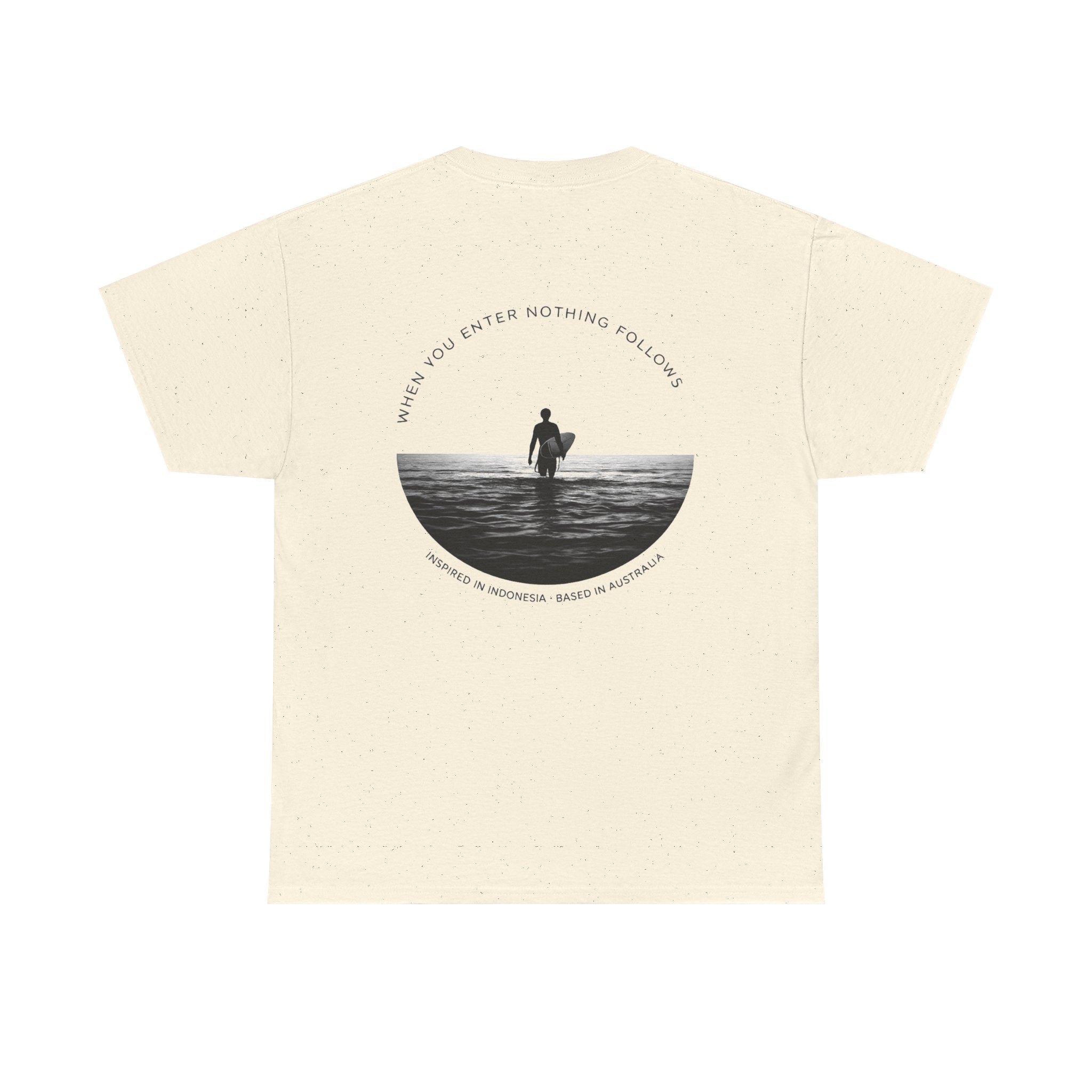 House of Baruna Men's T'Shirt - Surfer Silhouette Tee When You Enter Nothing Follows' Graphic T-Shirt