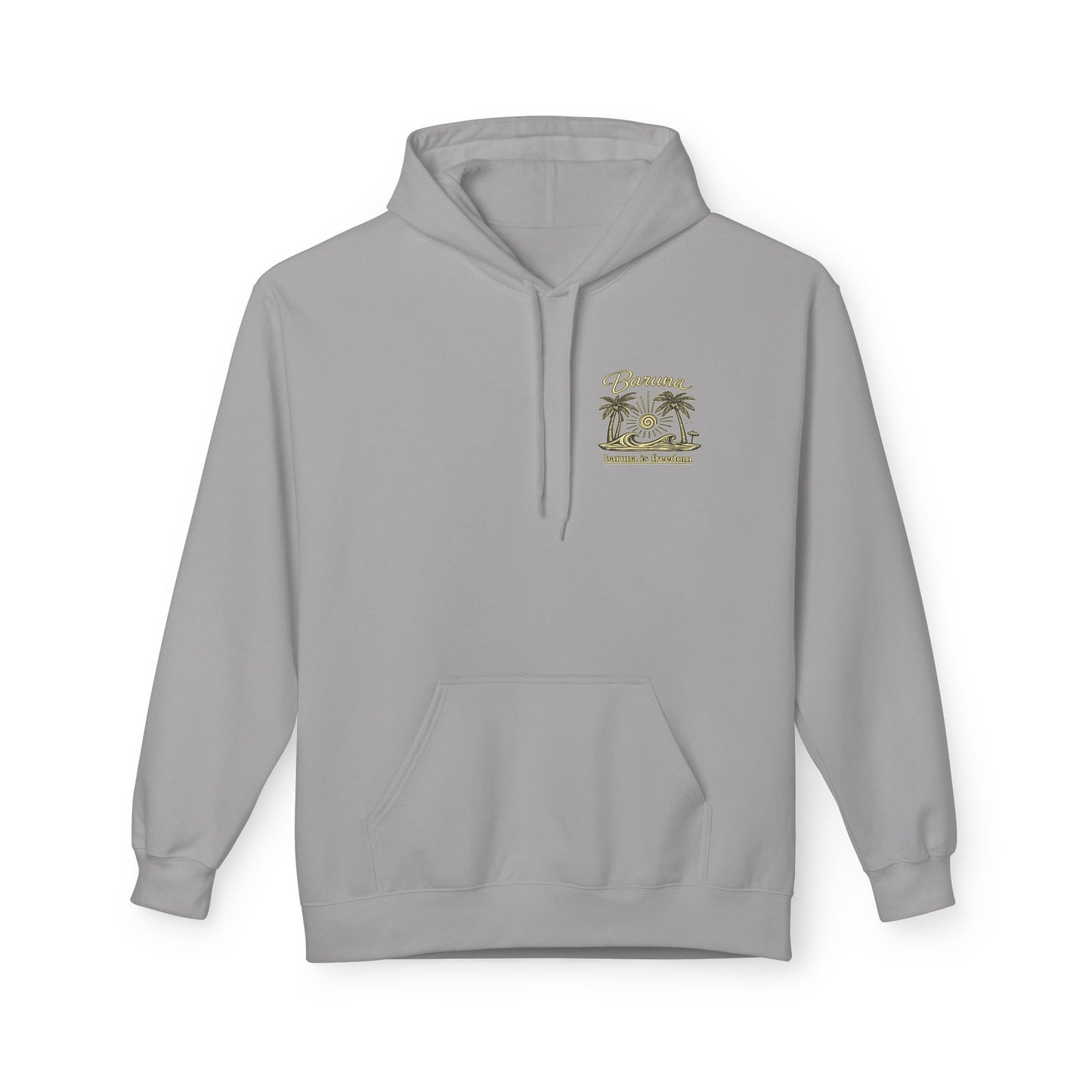 Baruna Island Hoodie — 'Baruna is Freedom' Palm Tree Surf Pullover