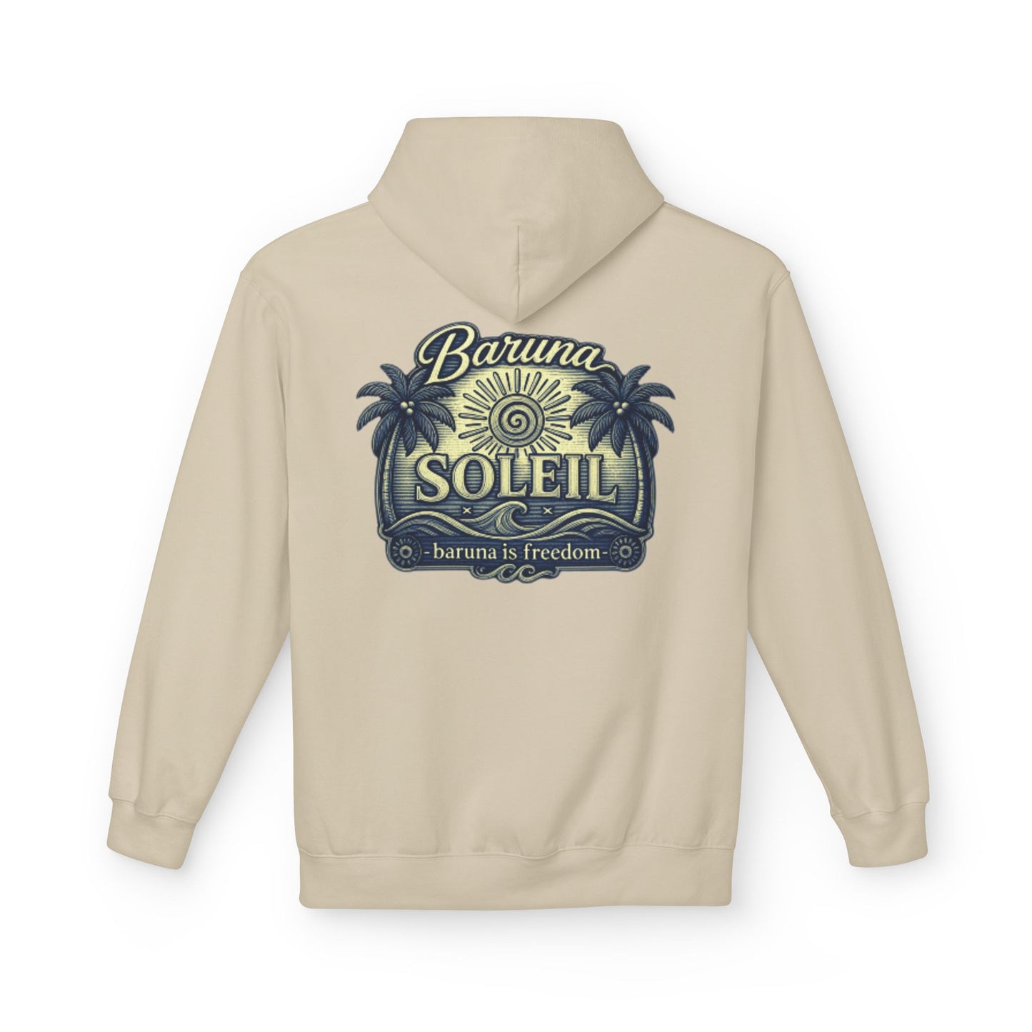 Baruna Soleil Hoodie — Tropical Palm Vintage Surf Pullover