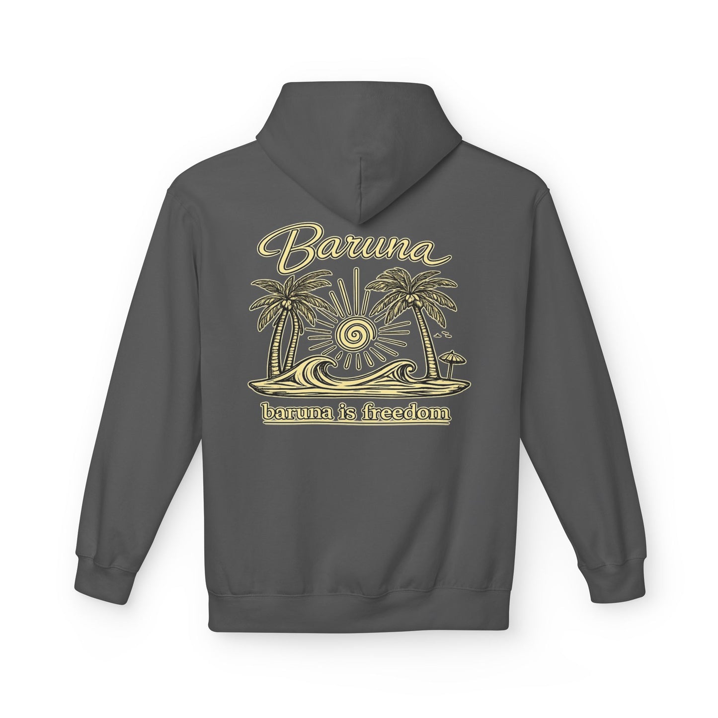 Baruna Island Hoodie — 'Baruna is Freedom' Palm Tree Surf Pullover