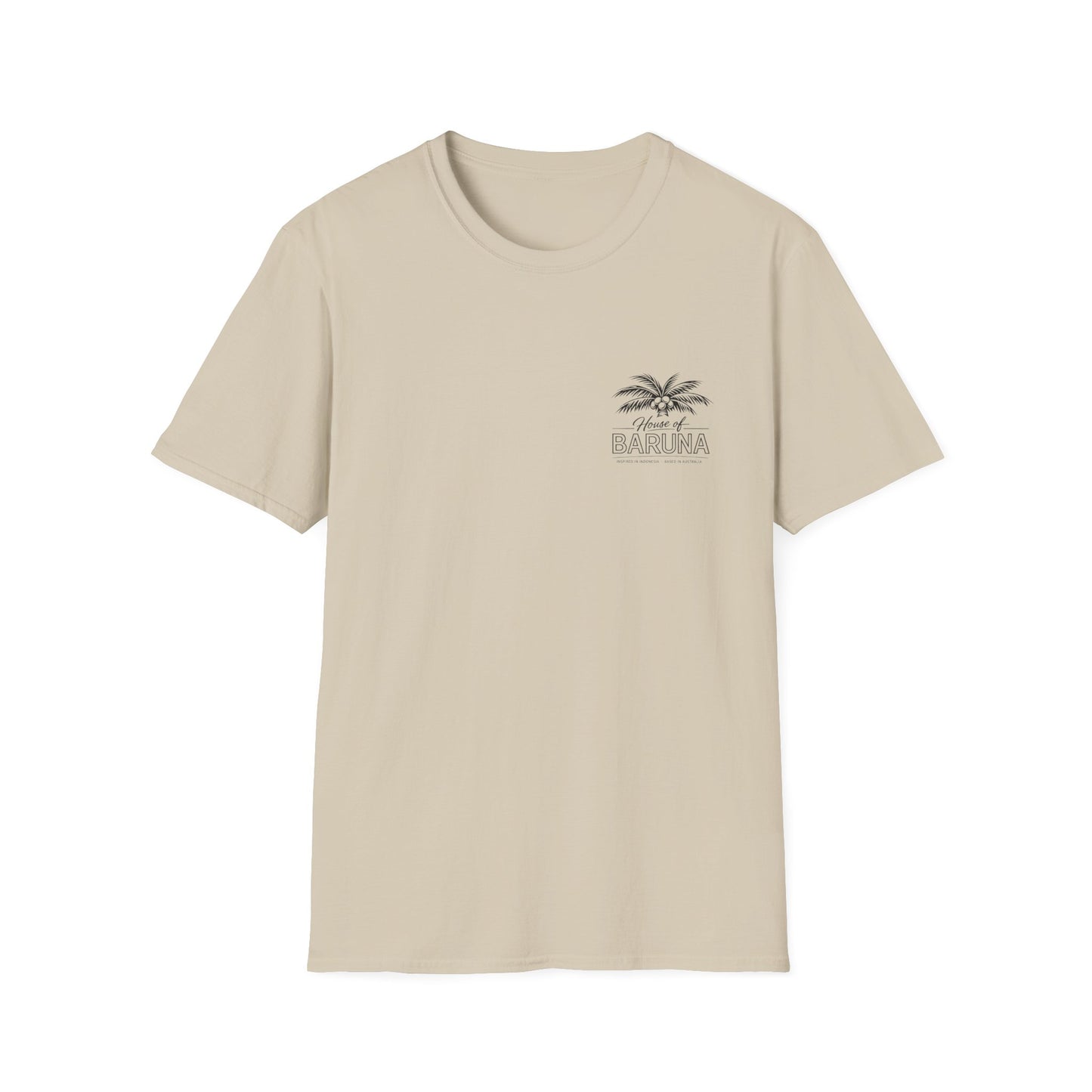 House of Baruna Men's Surf T-Shirt – Vintage Palm Back Print Tee