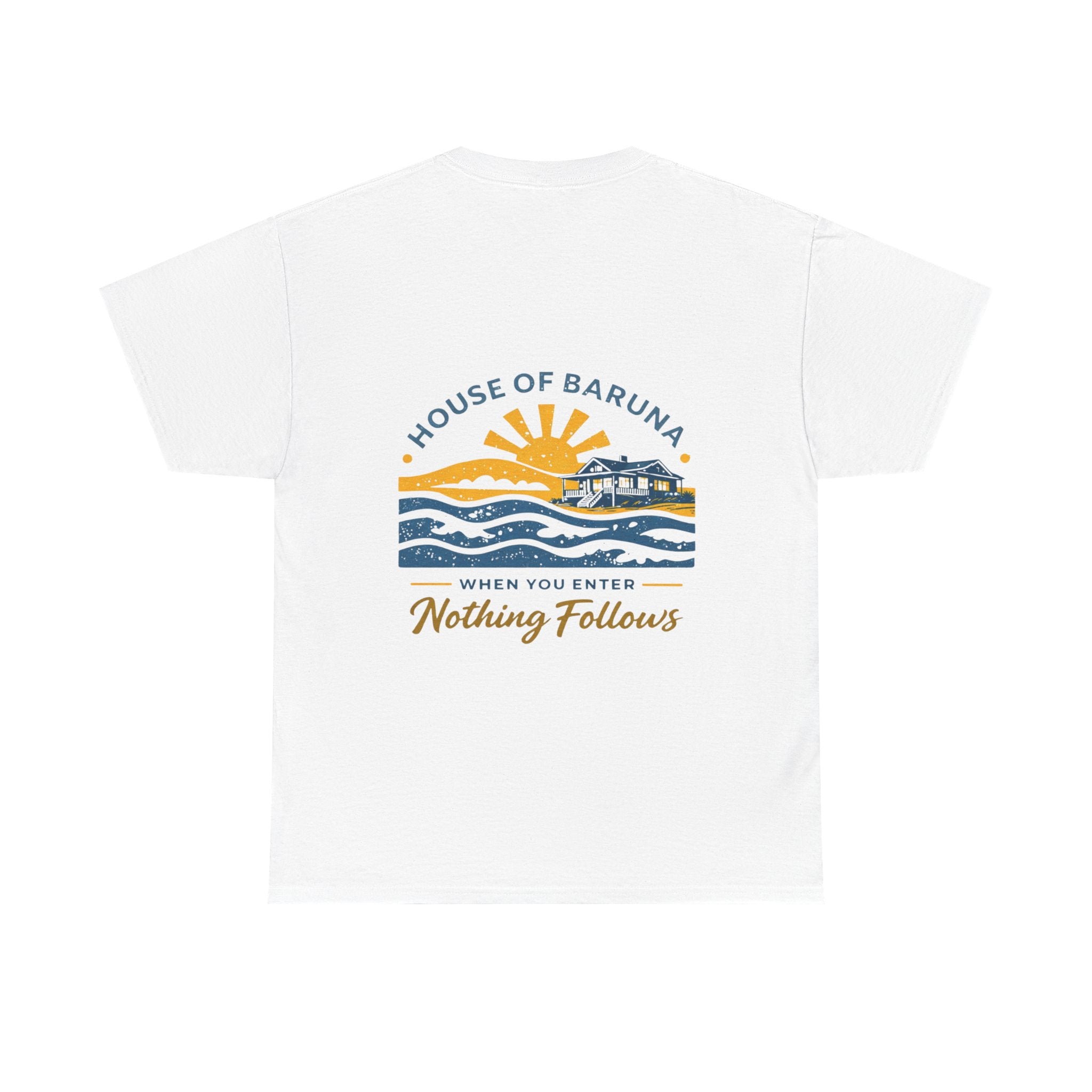 House of Baruna Men's T'Shirt Coastal Sunset Tee (When You Enter Nothing Follows)