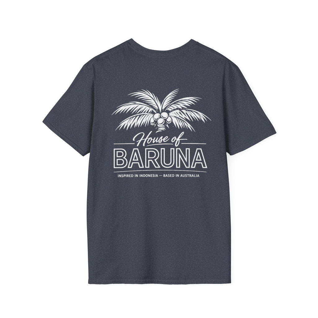 House of Baruna Men's Surf T-Shirt – Vintage Palm Back Print Tee