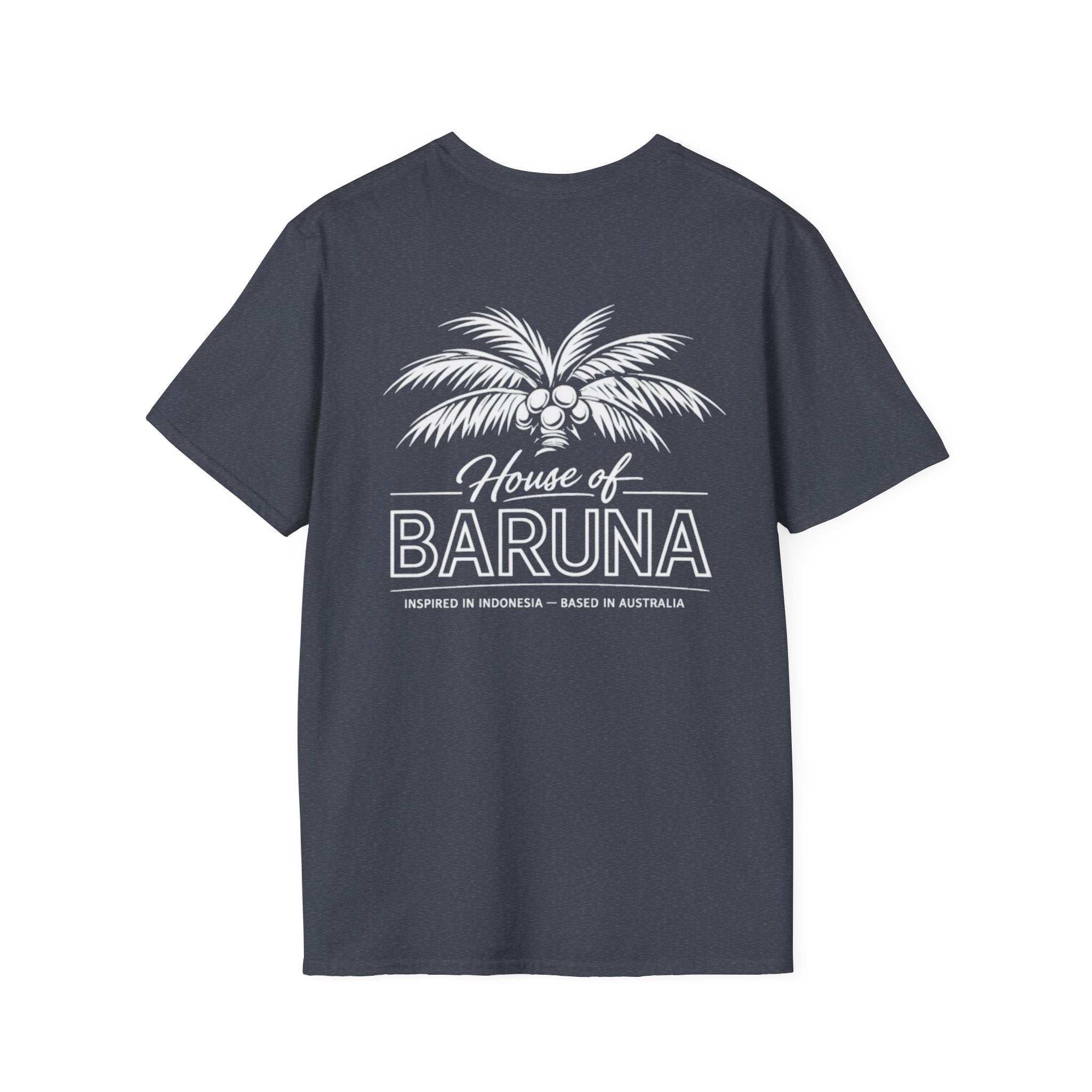 House of Baruna Men's Surf T-Shirt – Vintage Palm Back Print Tee