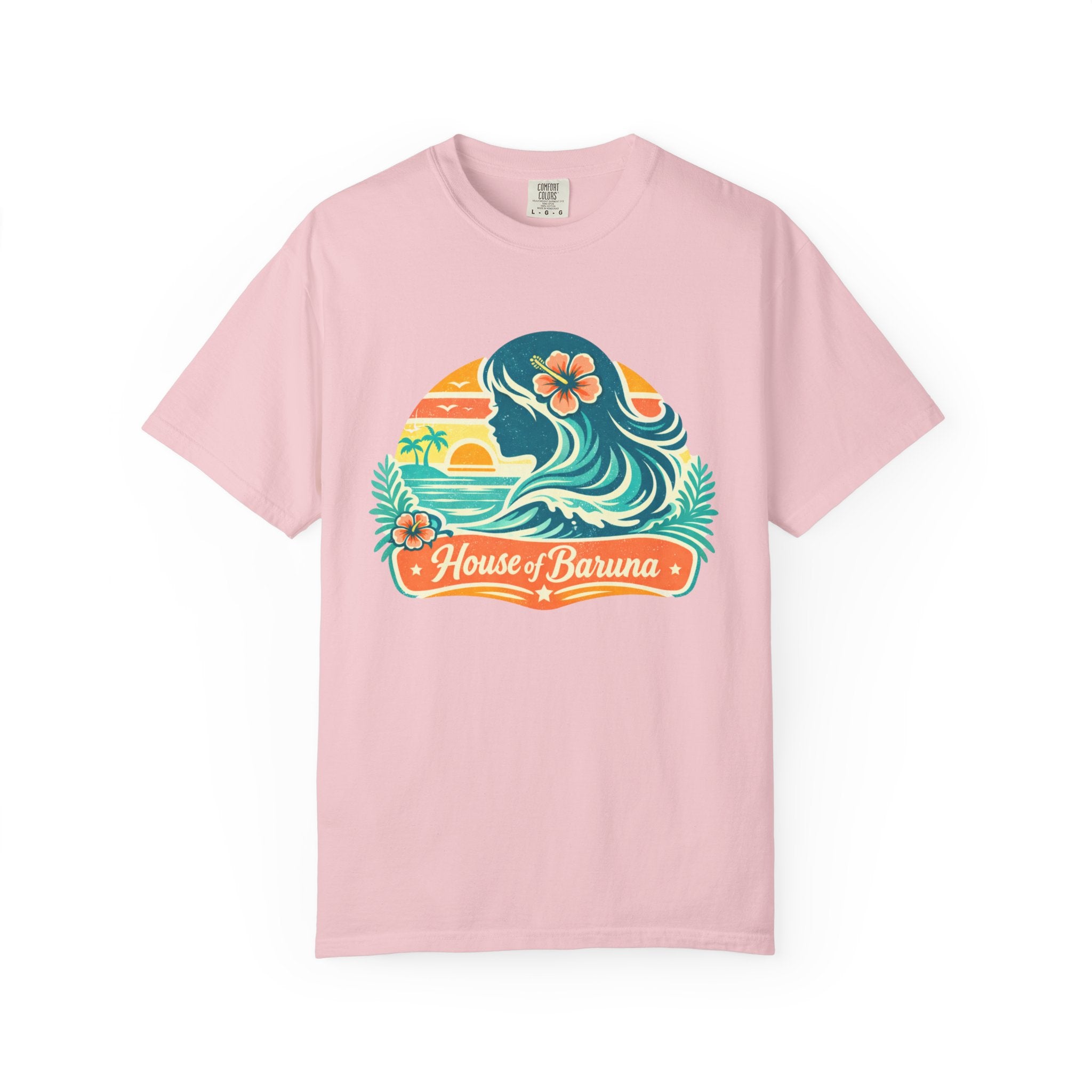 House of Baruna Woman's Surf Wave T-Shirt — Tropical Sunset
