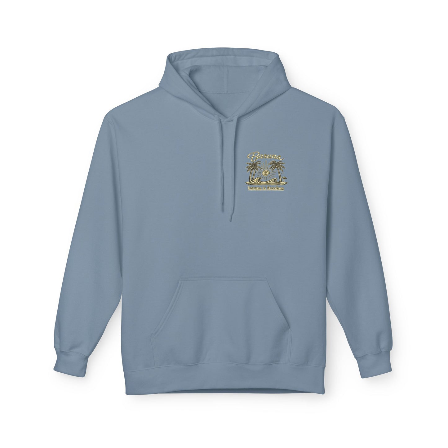 Baruna Island Hoodie — 'Baruna is Freedom' Palm Tree Surf Pullover
