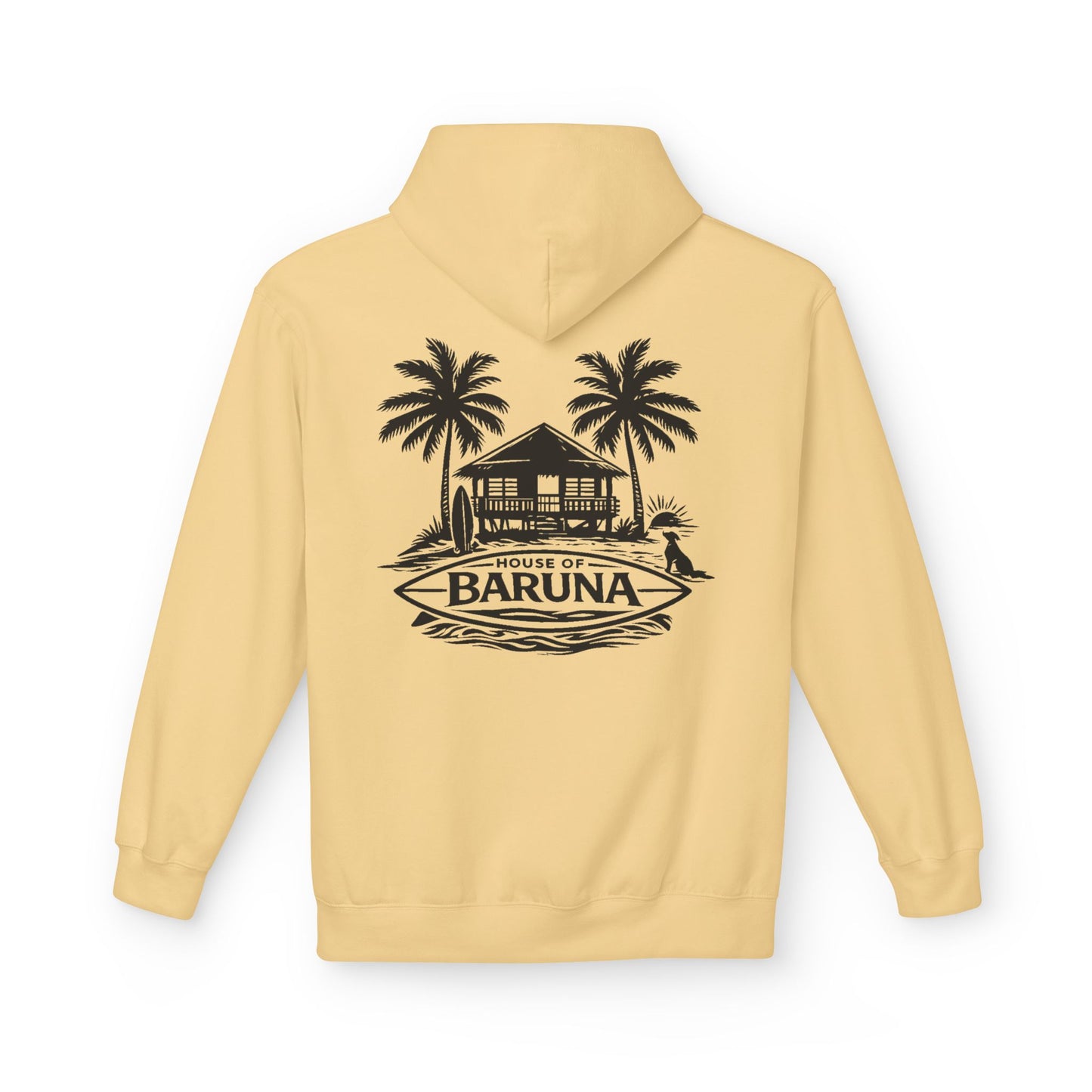 House of Baruna Men's Hoodie — Tropical Palm Beach Shack Sweatshirt