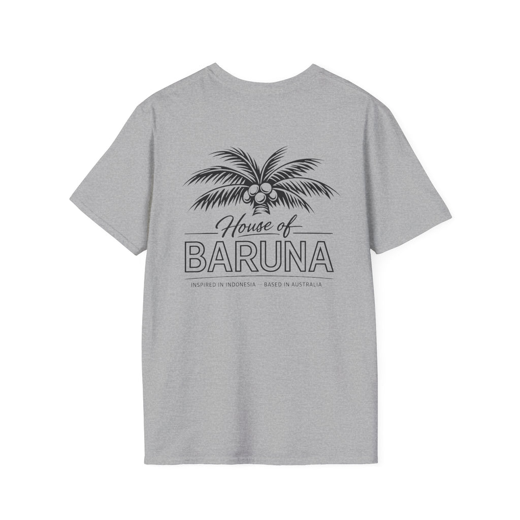 House of Baruna Men's Surf T-Shirt – Vintage Palm Back Print Tee
