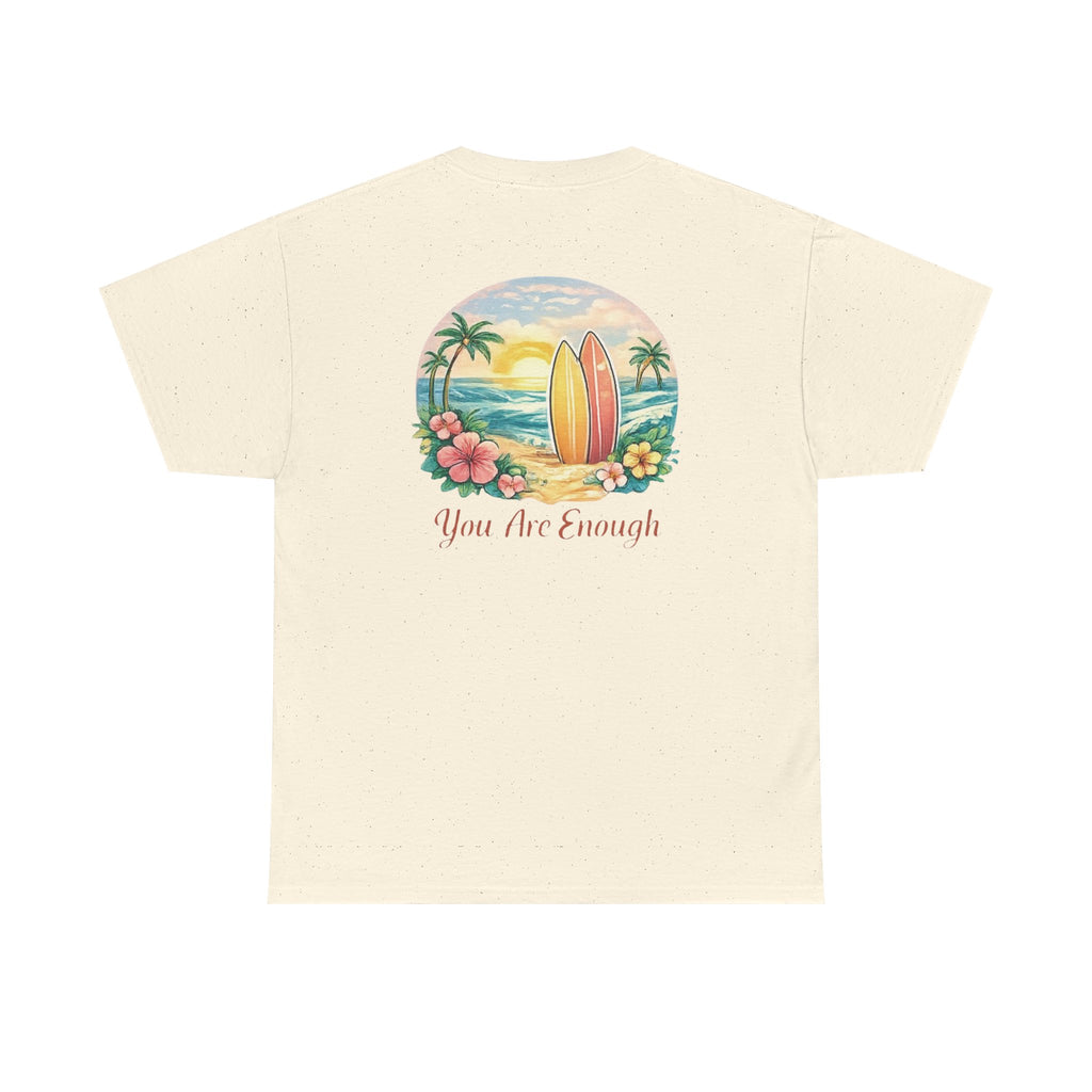 House of Baruna Woman's T'shirt - You Are Enough Tropical Surfboard Tee