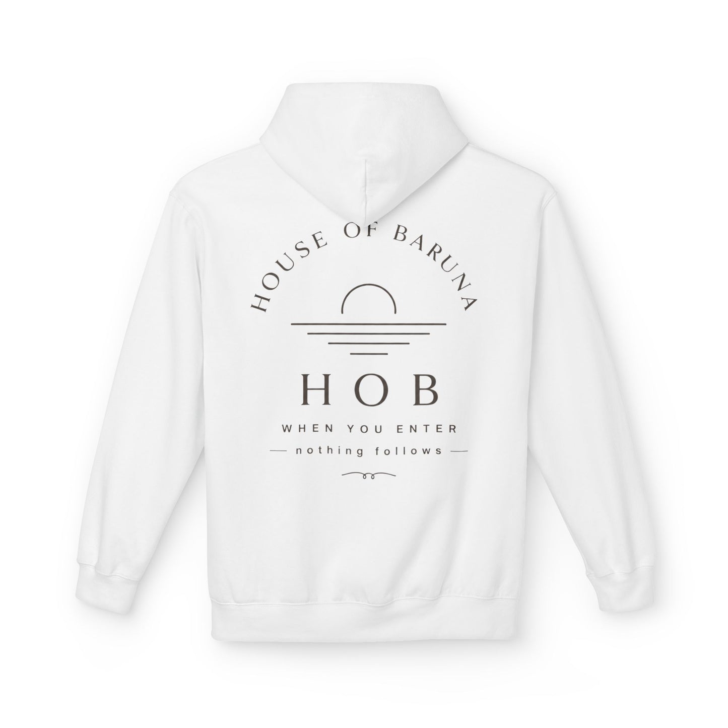 House of Baruna Hoodie — Elegant Monochrome Streetwear