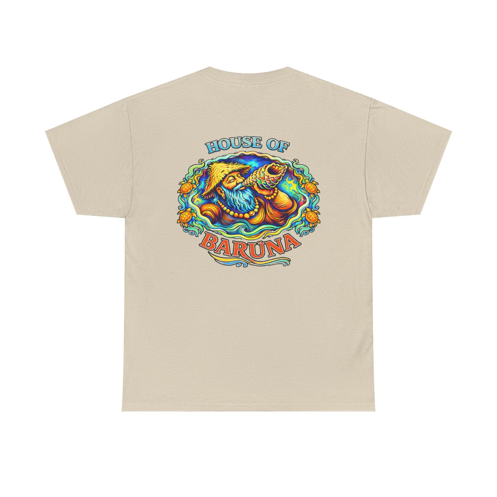 House of Barūna Men's T'shirt – Tropical Surf God Design Tee (Back Print)