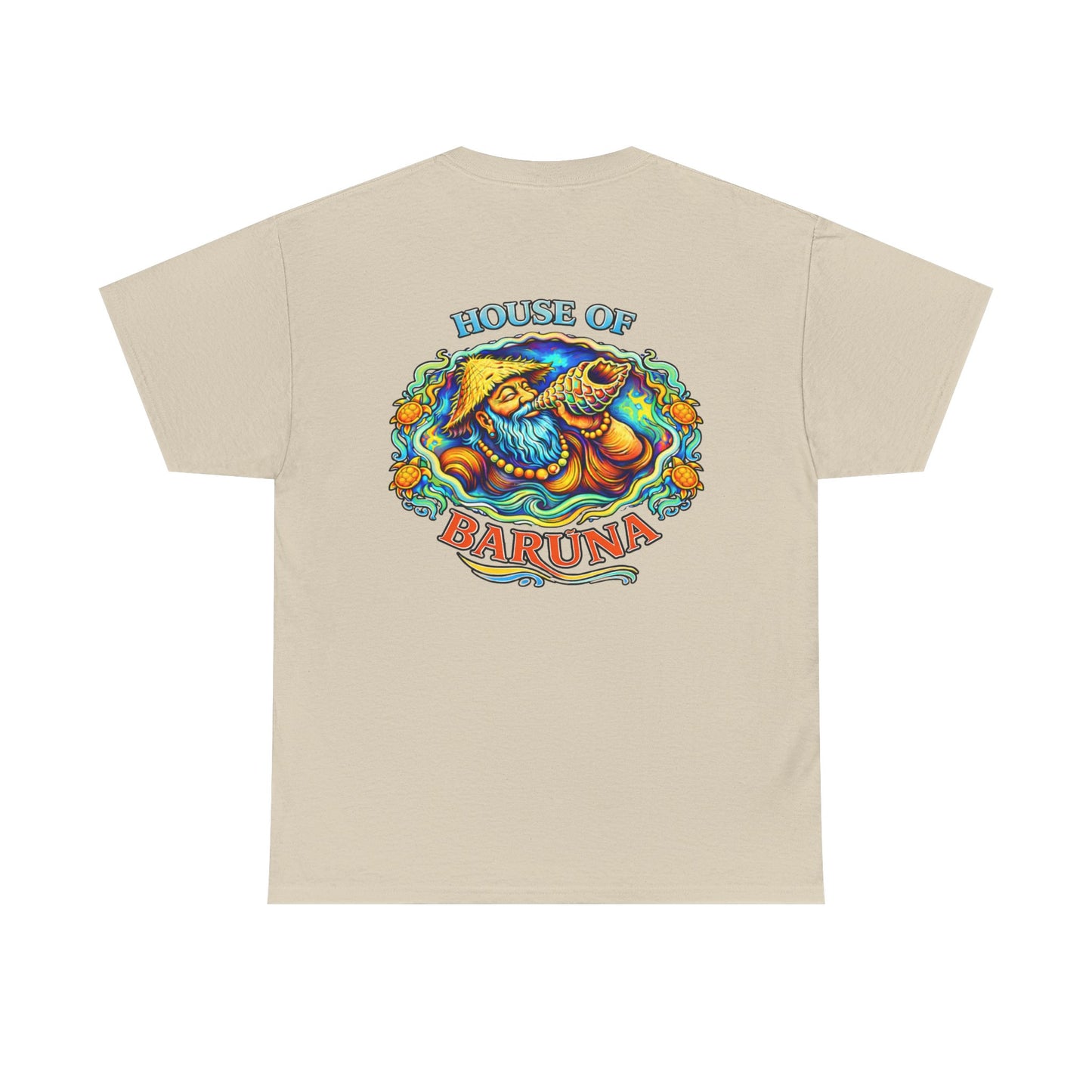 House of Barūna Men's T'shirt – Tropical Surf God Design Tee (Back Print)
