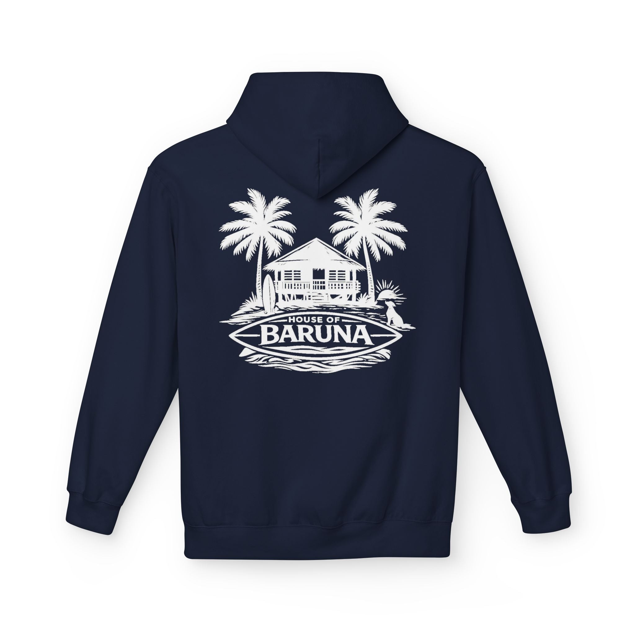 House of Baruna Men's Hoodie — Tropical Palm Beach Shack Sweatshirt
