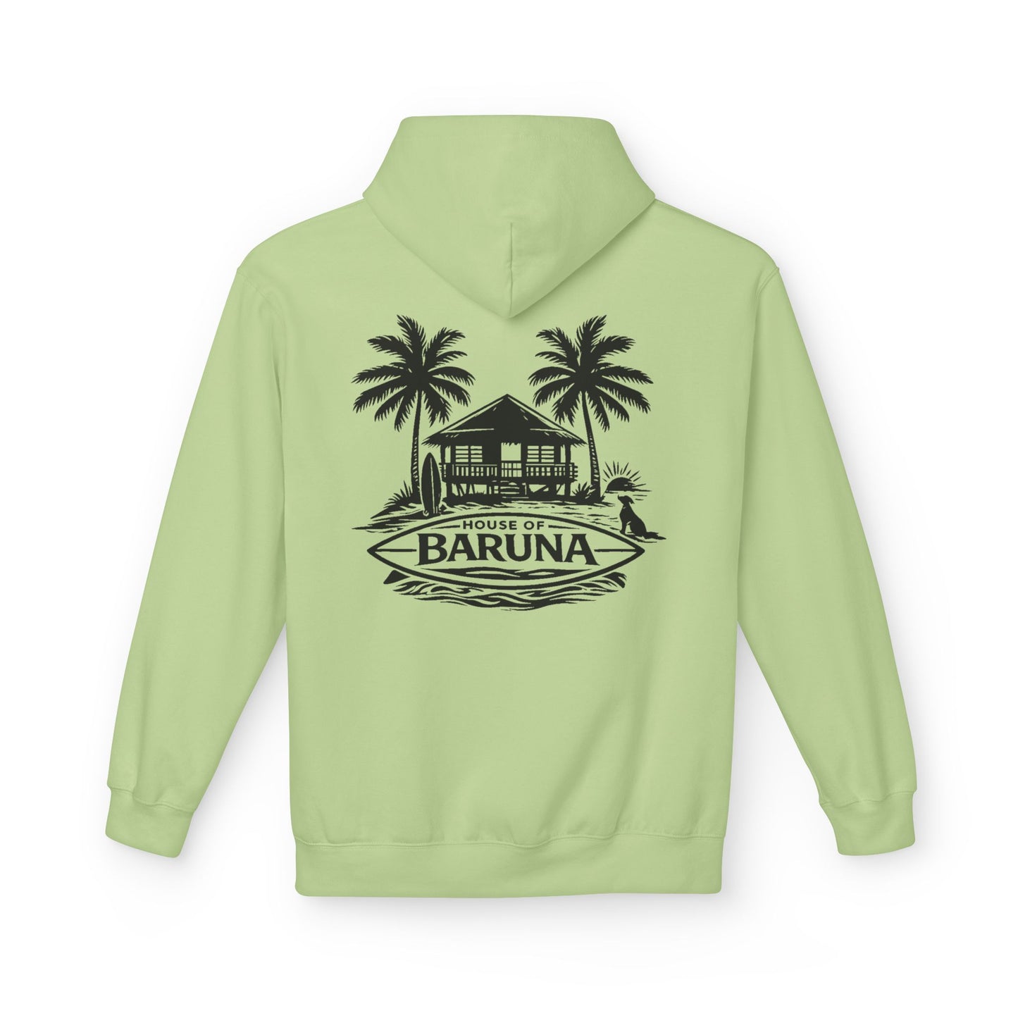 House of Baruna Men's Hoodie — Tropical Palm Beach Shack Sweatshirt