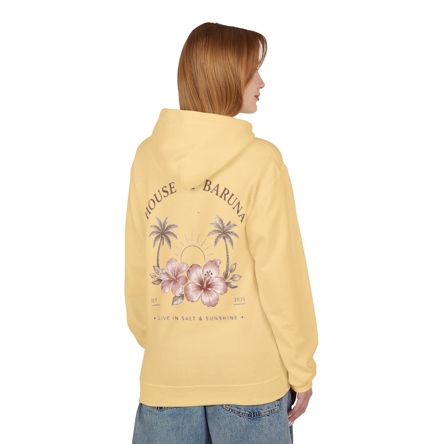 House of Baruna Tropical Floral Sunset Woman's Hoodie