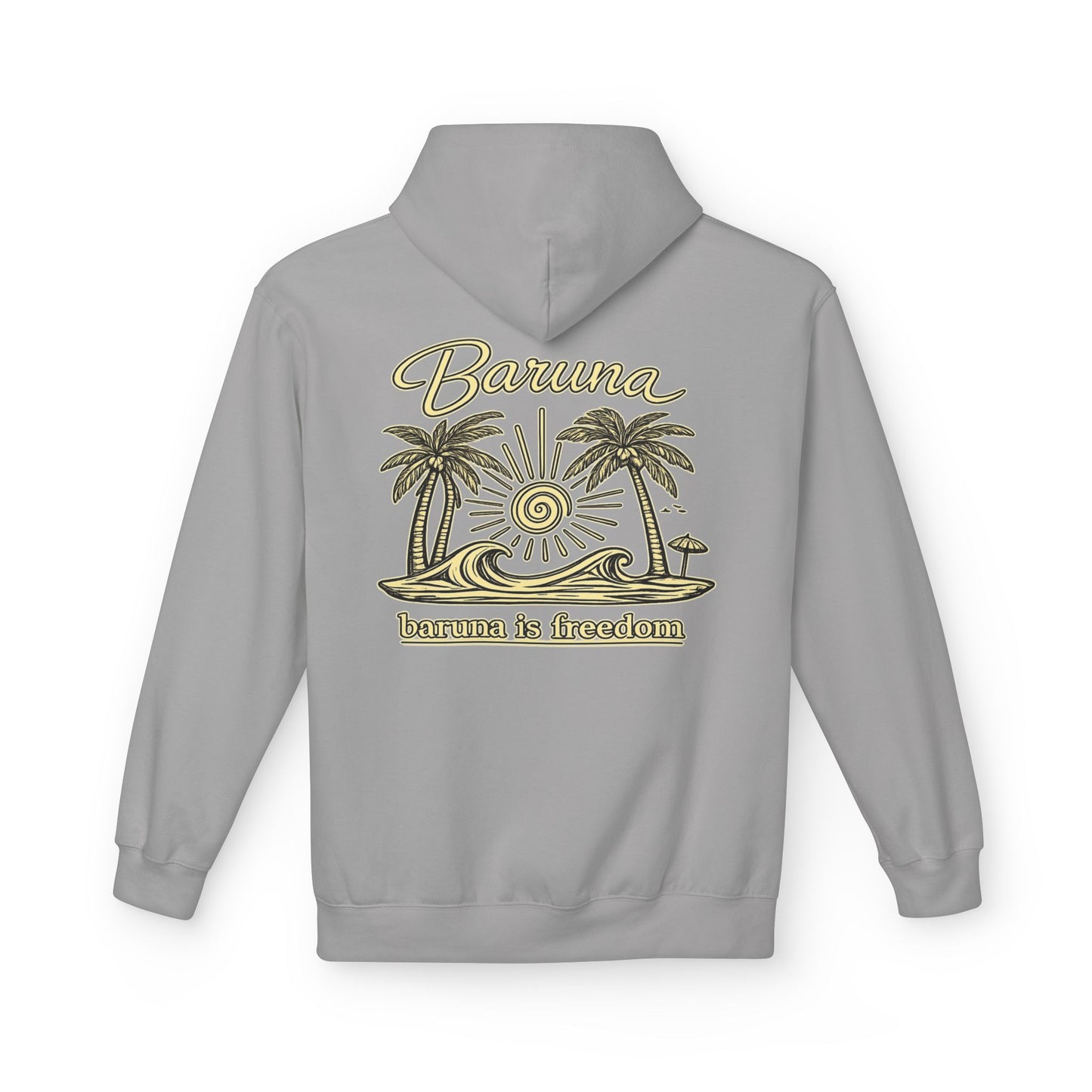 Baruna Island Hoodie — 'Baruna is Freedom' Palm Tree Surf Pullover