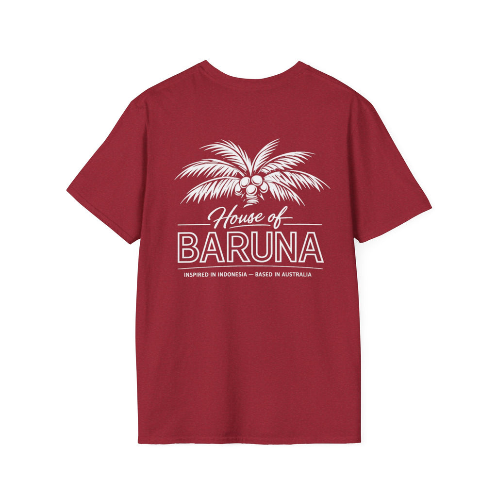 House of Baruna Men's Surf T-Shirt – Vintage Palm Back Print Tee