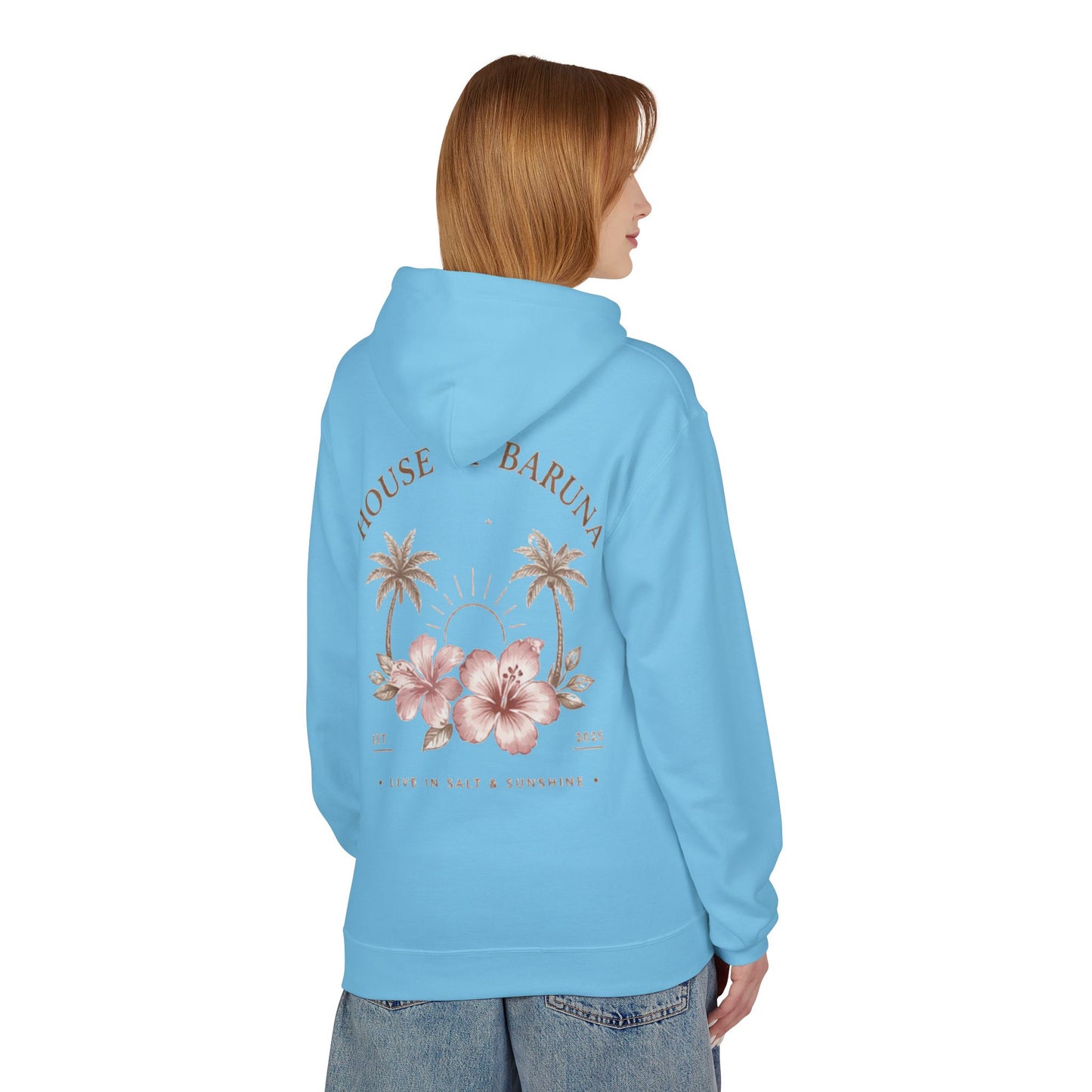 House of Baruna Tropical Floral Sunset Woman's Hoodie
