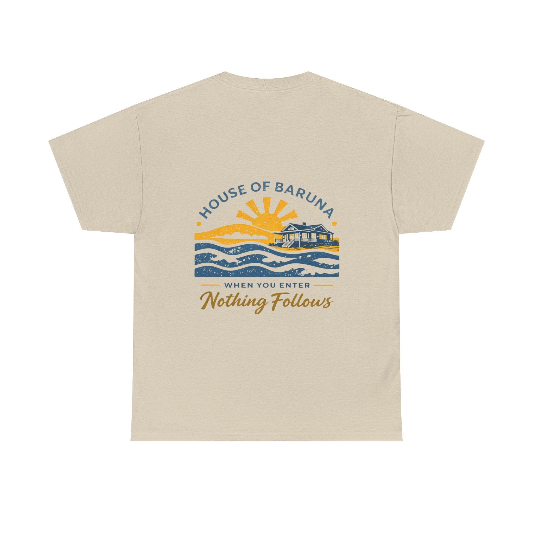 House of Baruna Men's T'Shirt Coastal Sunset Tee (When You Enter Nothing Follows)