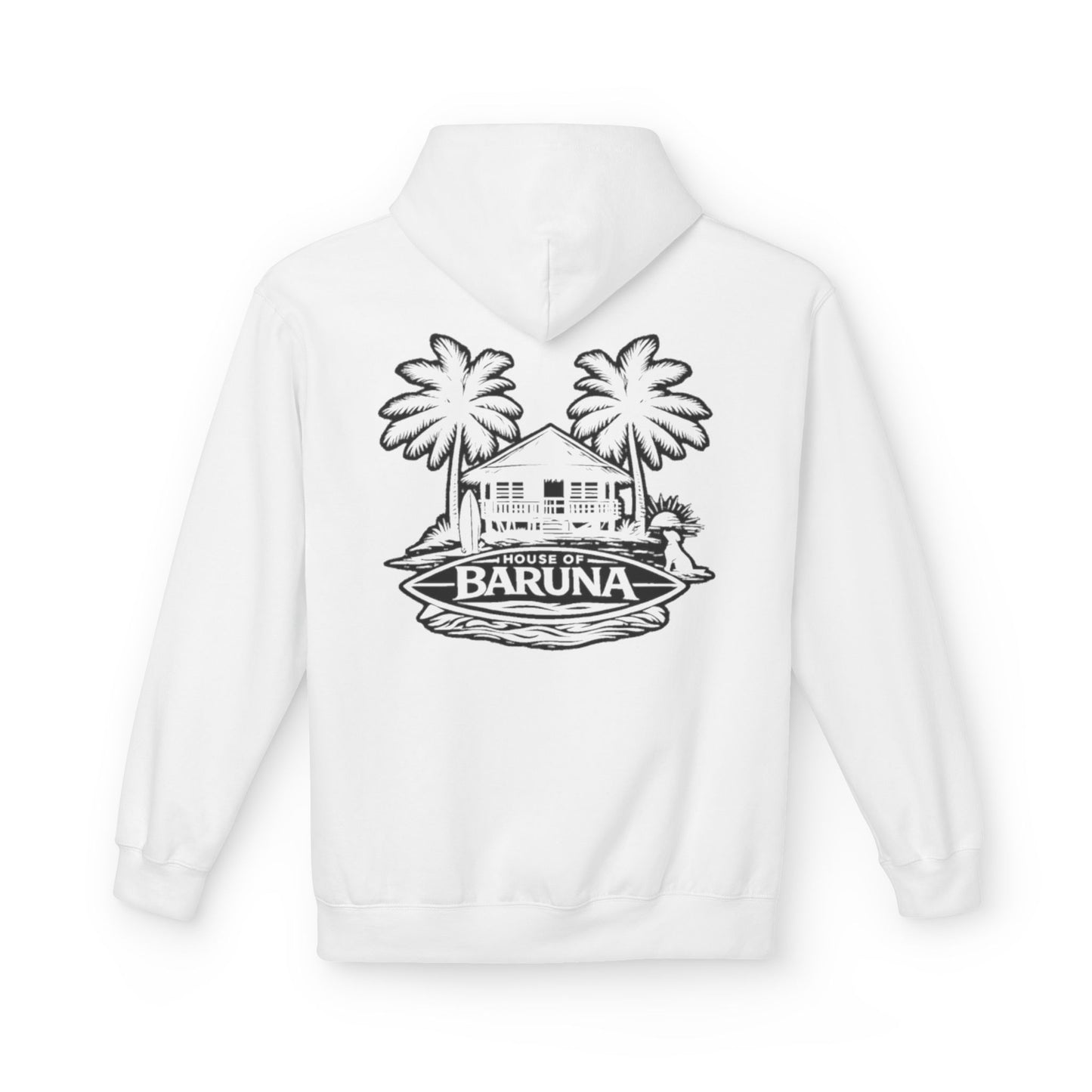 House of Baruna Men's Hoodie — Tropical Palm Beach Shack Sweatshirt