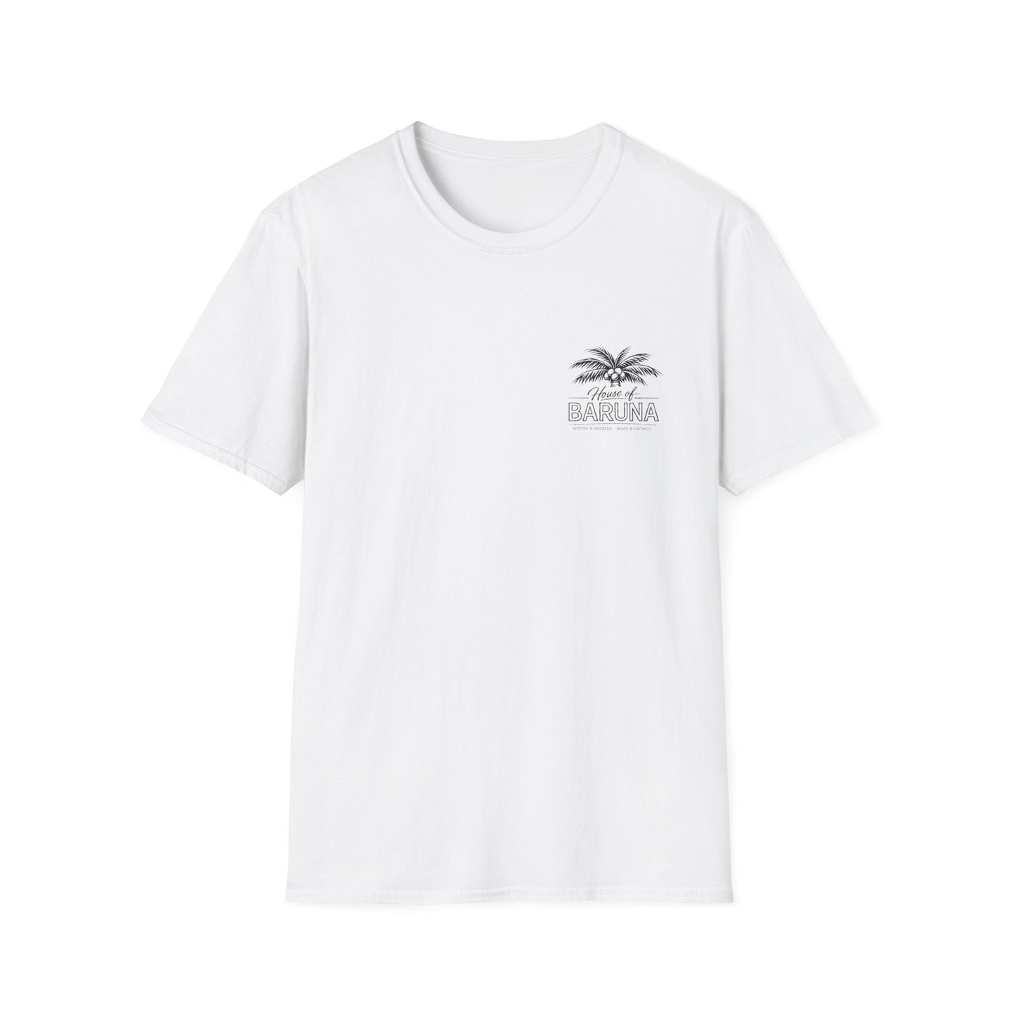 House of Baruna Men's Surf T-Shirt – Vintage Palm Back Print Tee