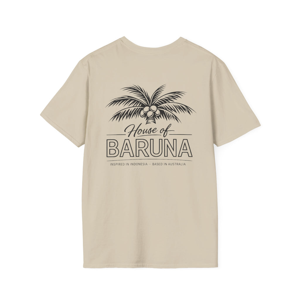 House of Baruna Men's Surf T-Shirt – Vintage Palm Back Print Tee