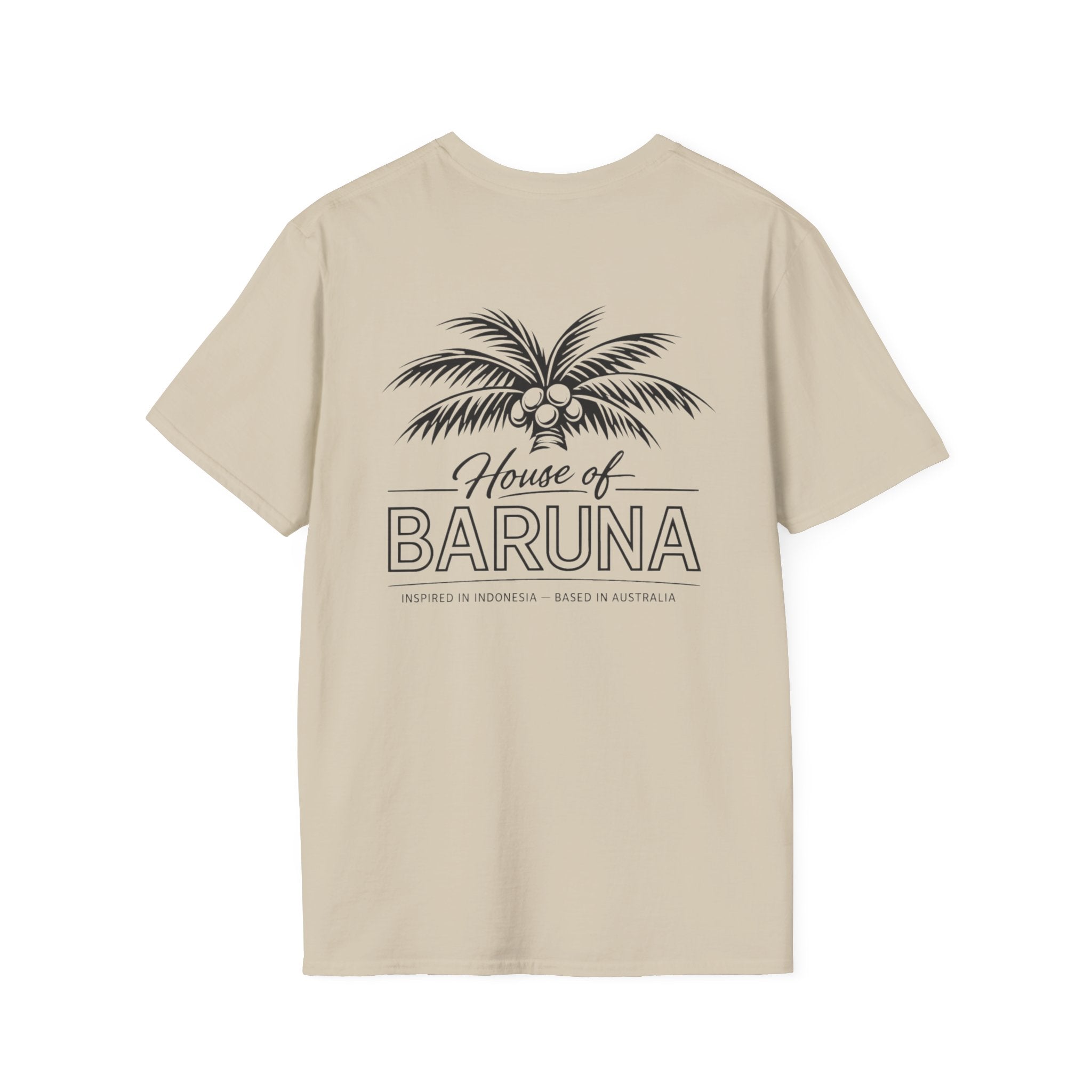 House of Baruna Men's Surf T-Shirt – Vintage Palm Back Print Tee