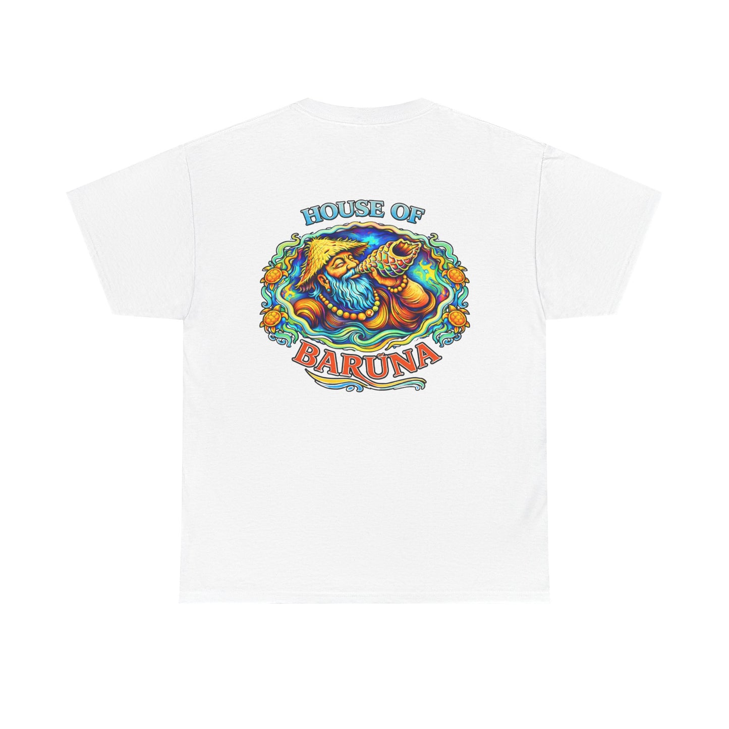 House of Barūna Men's T'shirt – Tropical Surf God Design Tee (Back Print)