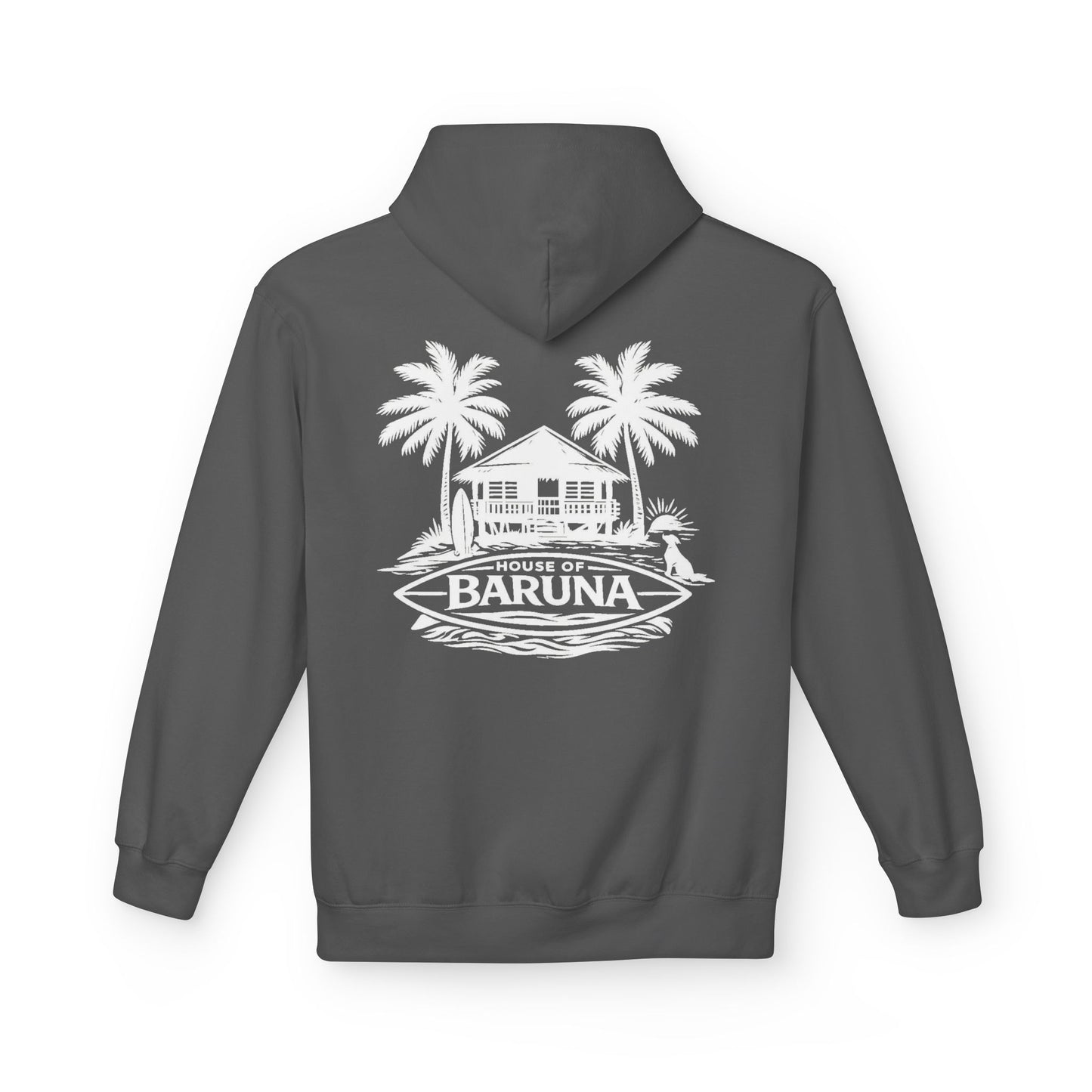 House of Baruna Men's Hoodie — Tropical Palm Beach Shack Sweatshirt