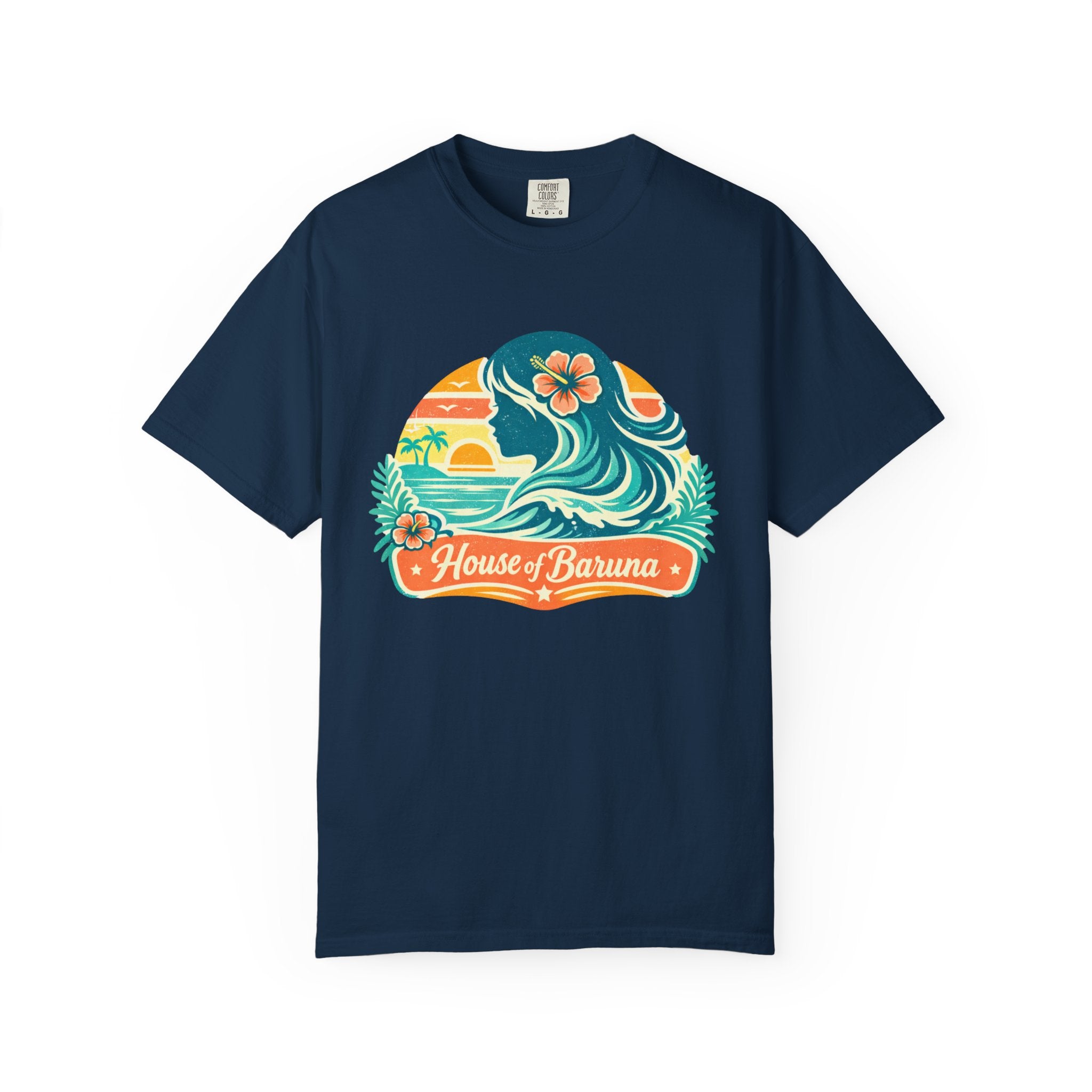 House of Baruna Woman's Surf Wave T-Shirt — Tropical Sunset