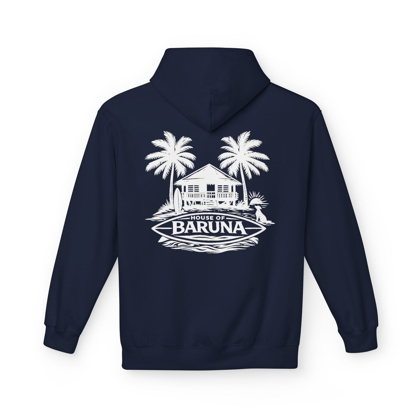 House of Baruna Men's Hoodie — Tropical Palm Beach Shack Sweatshirt