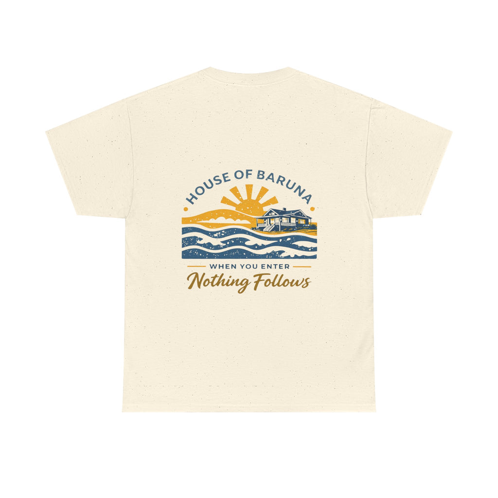 House of Baruna Men's T'Shirt Coastal Sunset Tee (When You Enter Nothing Follows)