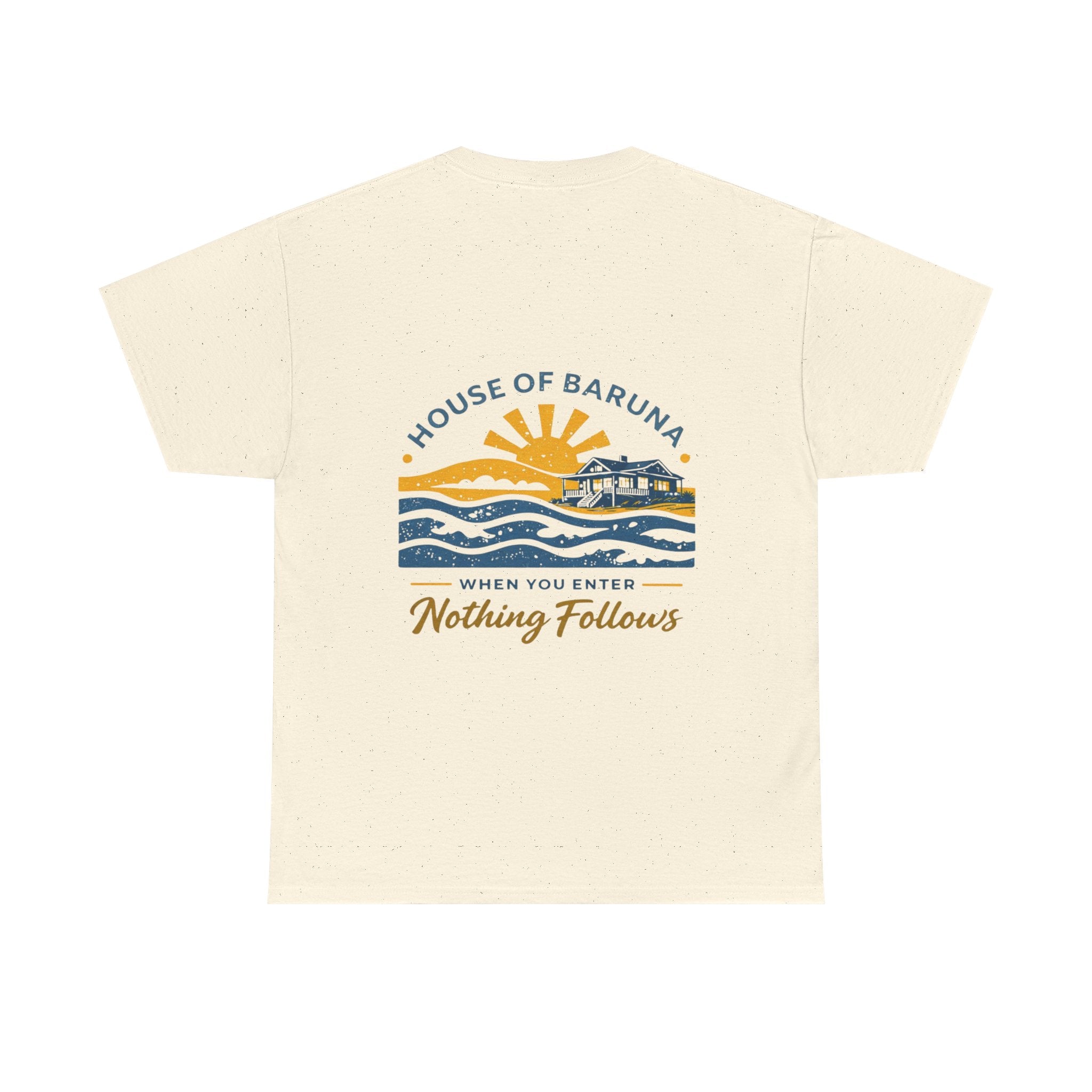 House of Baruna Men's T'Shirt Coastal Sunset Tee (When You Enter Nothing Follows)