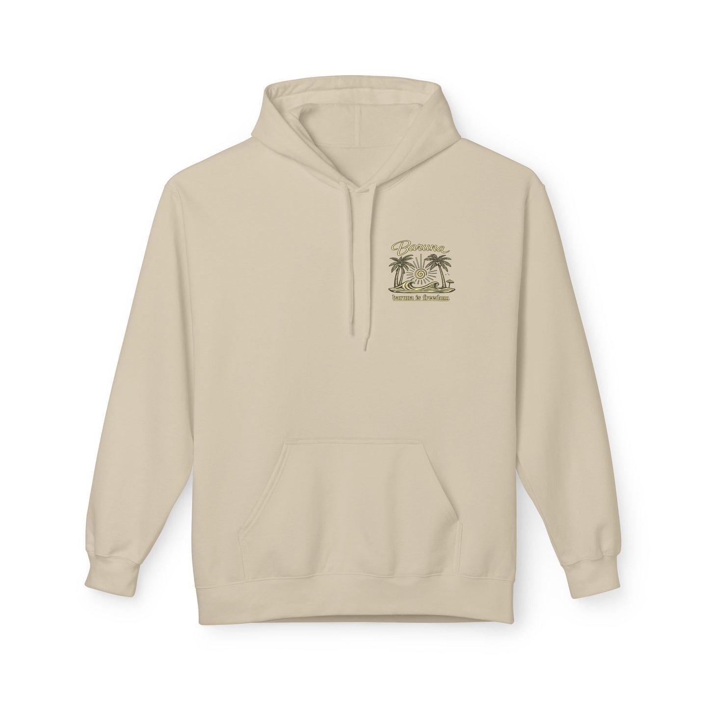 Baruna Island Hoodie — 'Baruna is Freedom' Palm Tree Surf Pullover