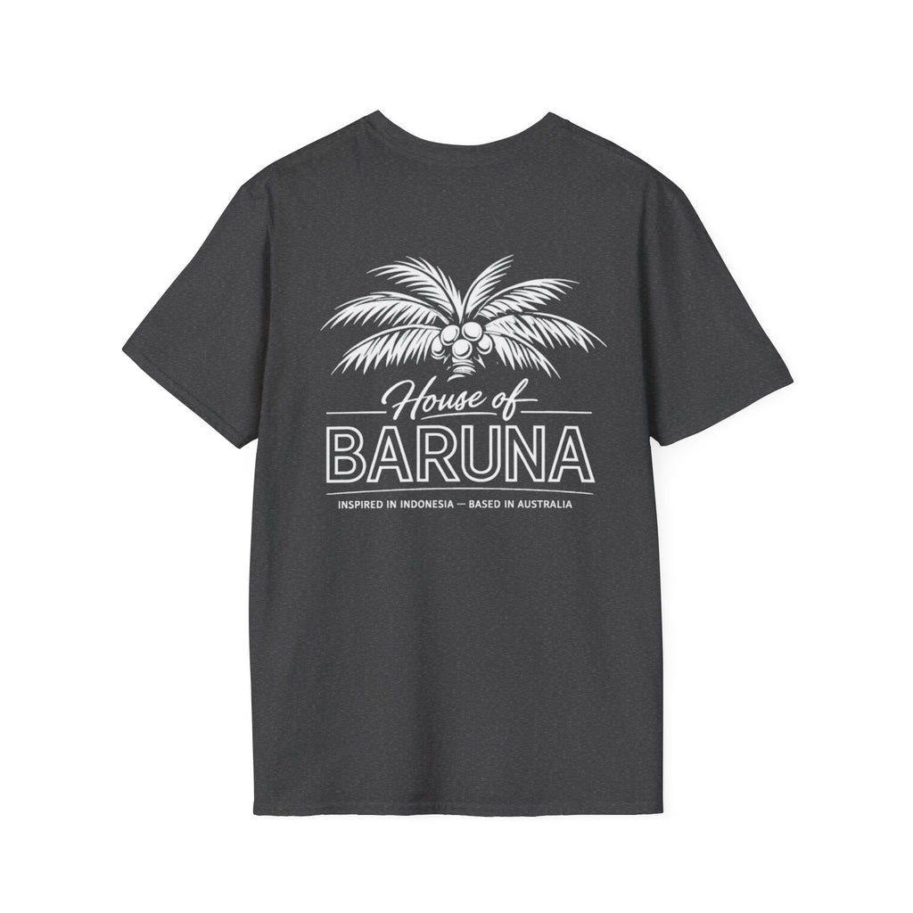 House of Baruna Men's Surf T-Shirt – Vintage Palm Back Print Tee