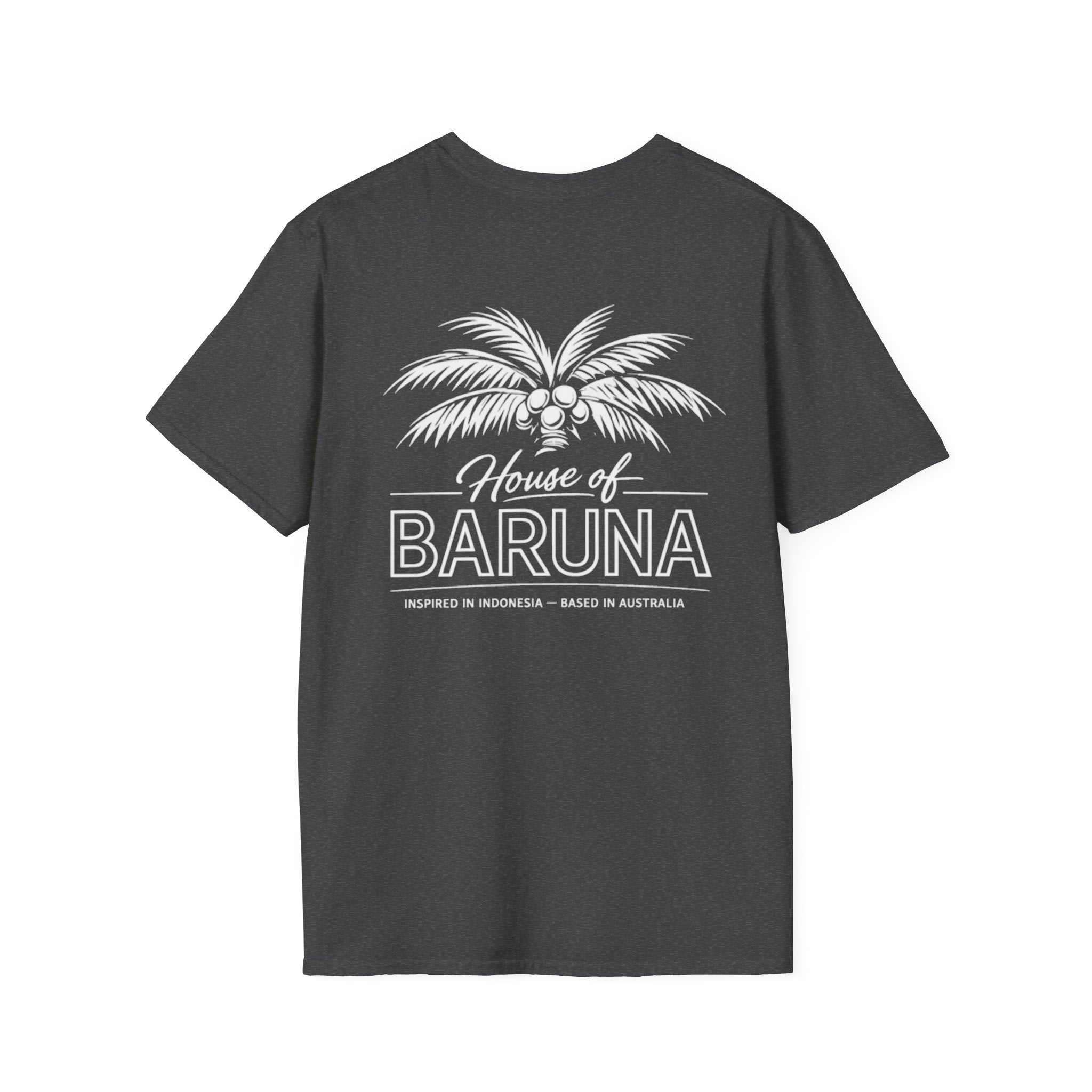 House of Baruna Men's Surf T-Shirt – Vintage Palm Back Print Tee